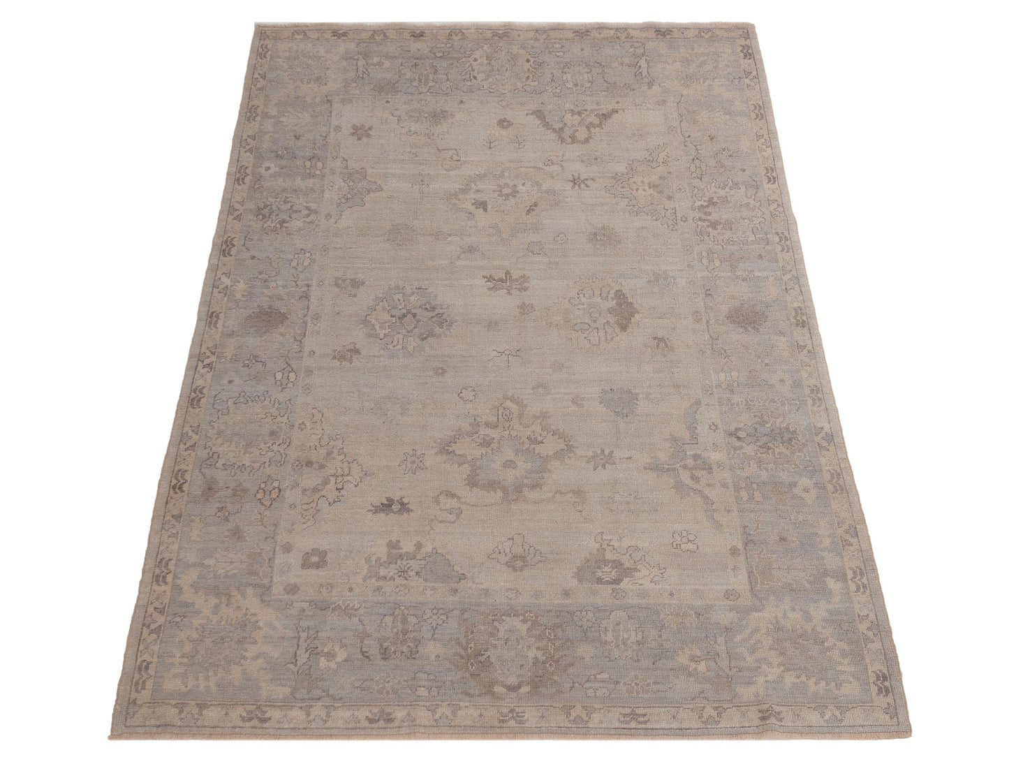 Angora Oushak 150713 Silver Gray 7.9x9.5 Hand Knotted Rug