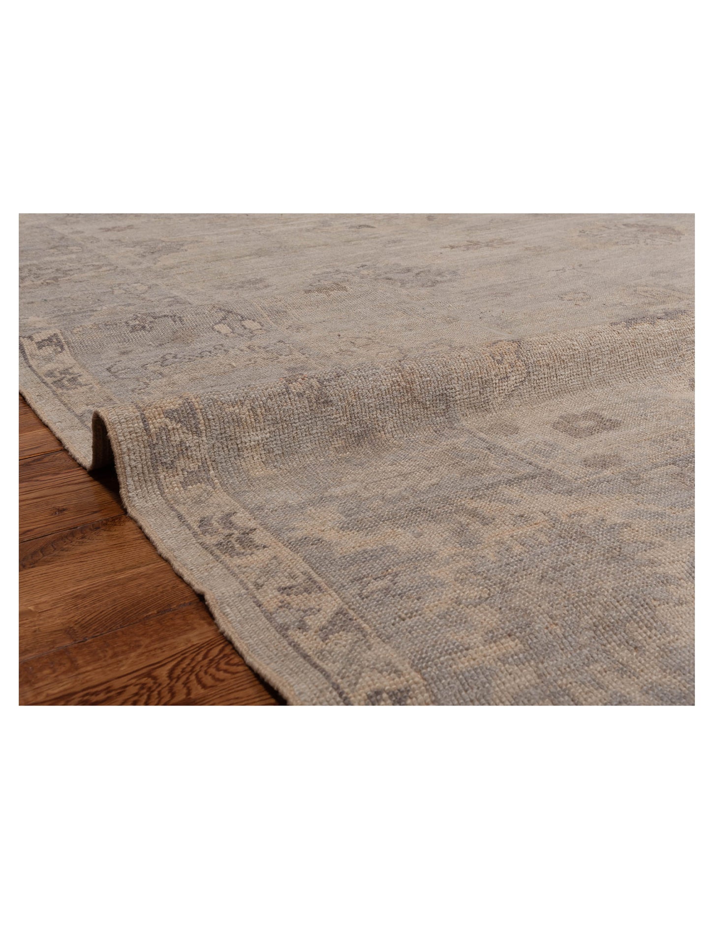 Angora Oushak 150713 Silver Gray 7.9x9.5 Hand Knotted Rug