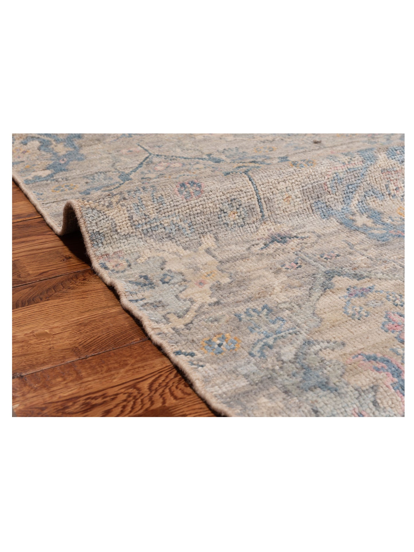 Angora Oushak 150769 Gray Blue 2.8x11.4 Hand Knotted Rug