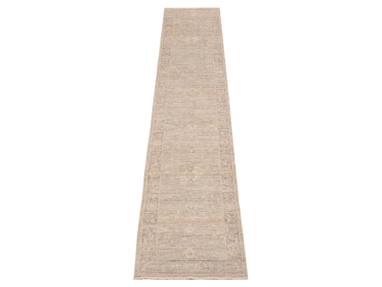 Angora Oushak 150770 Gray Gray 2.6x12.10 Hand Knotted Rug