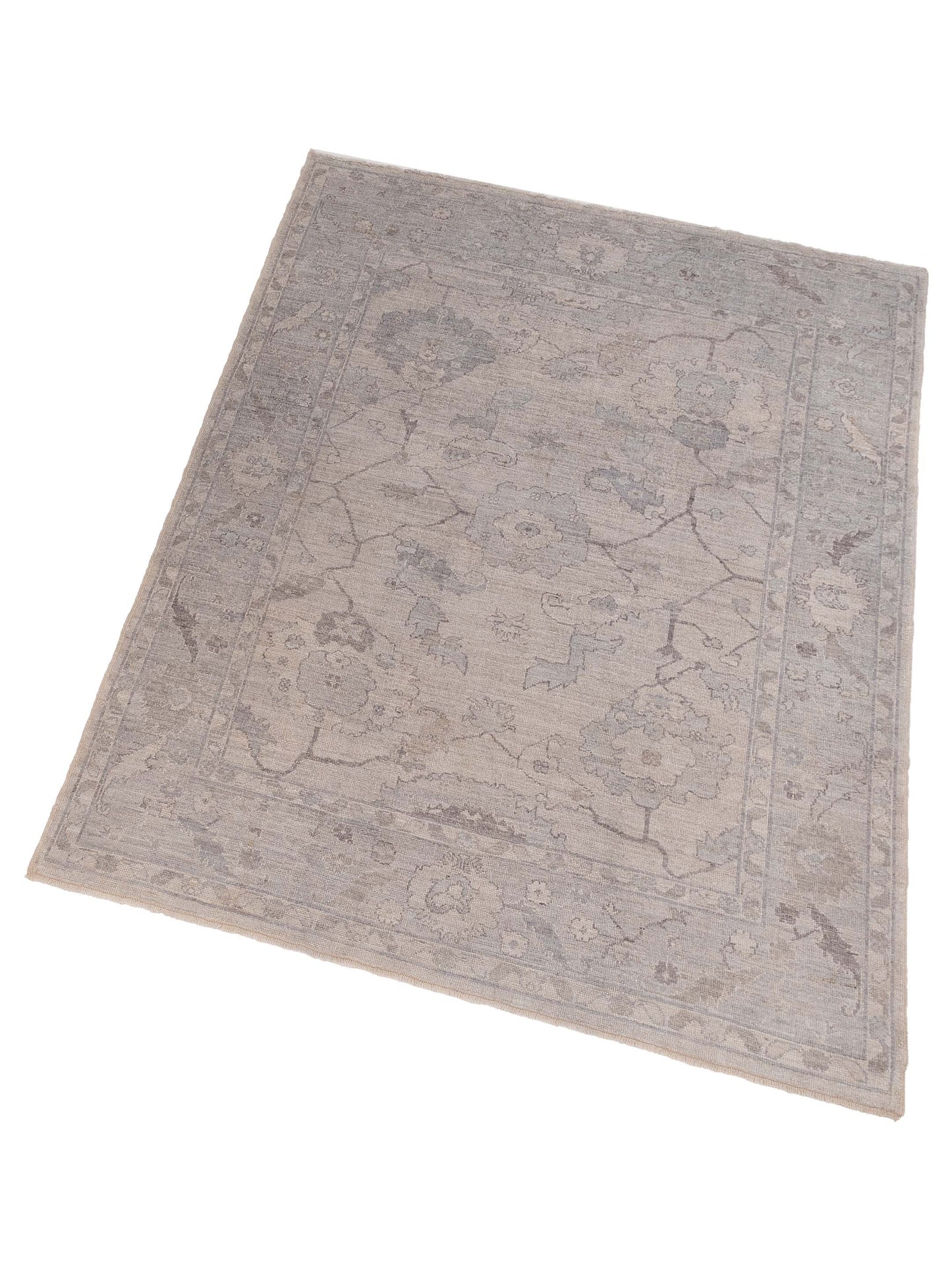 Angora Oushak 150773 Silver Gray 7.9x10 Hand Knotted Rug