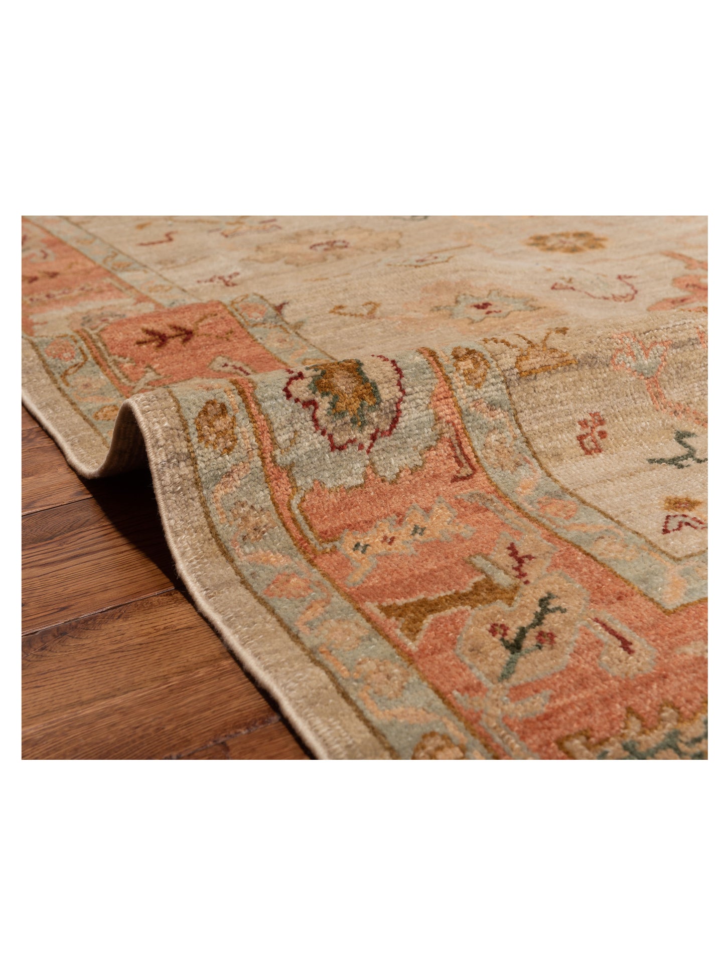 Angora Oushak 150780 Beige Pink 6.3x9.3 Hand Knotted Rug