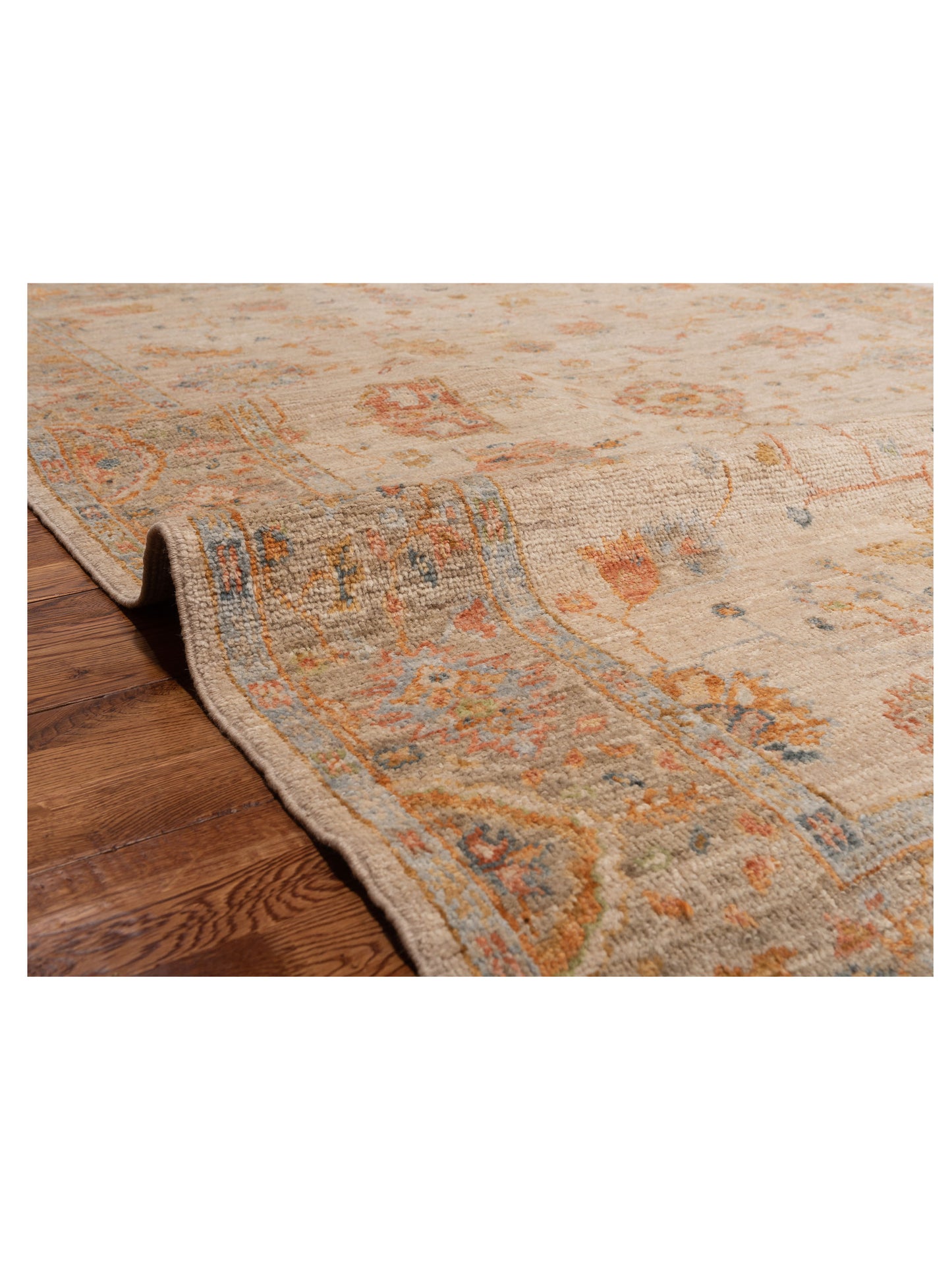 Angora Oushak 150785 Beige Brown 6x8.5 Hand Knotted Rug