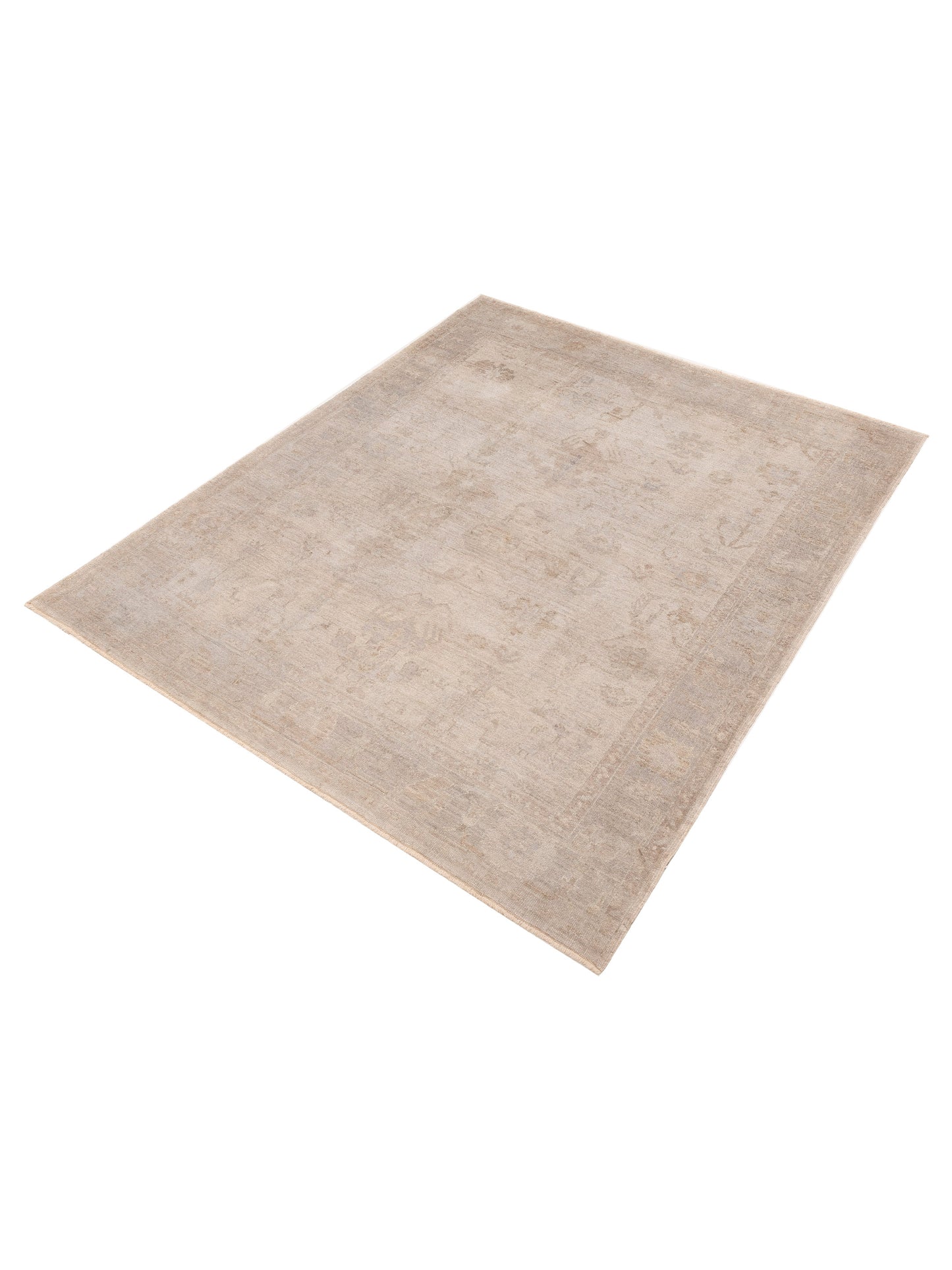 Angora Oushak 150978 Beige Gray 8x9.6 Hand Knotted Rug