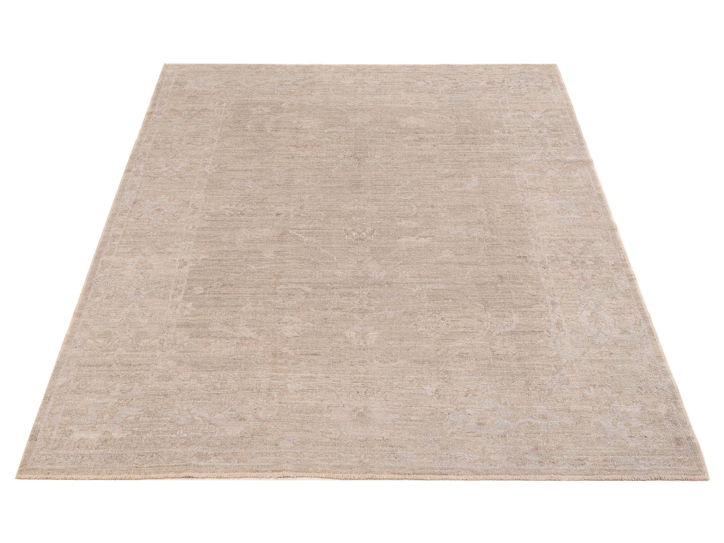 Angora Oushak 150981 Gray Gray 7.11x9.6 Hand Knotted Rug