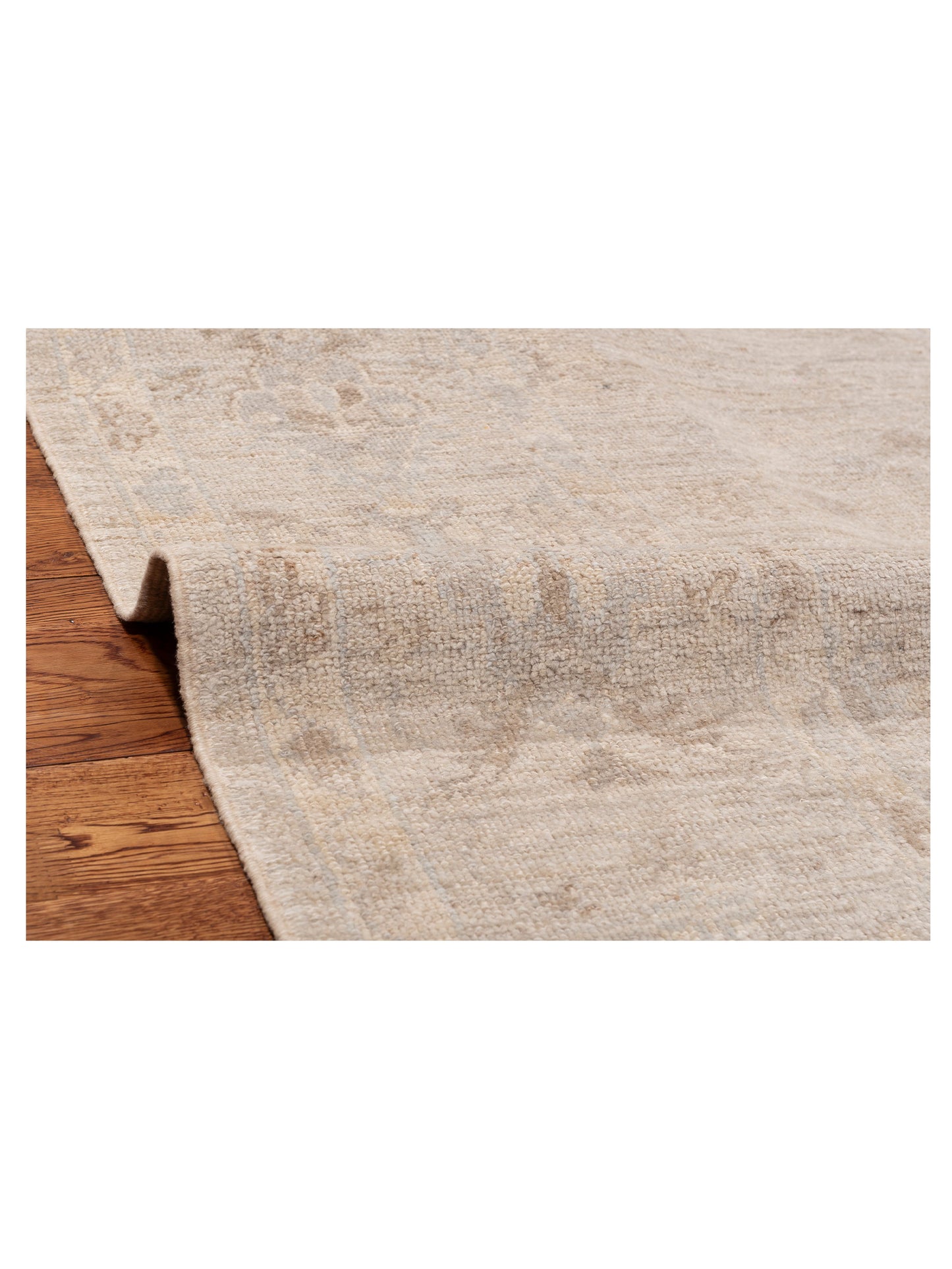 Angora Oushak 150985 Ivory Silver 7.10x9.6 Hand Knotted Rug