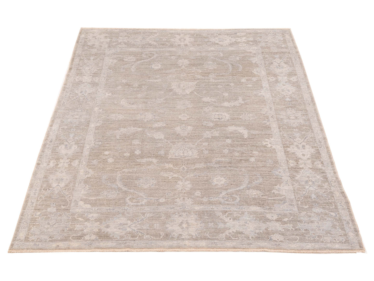 Angora Oushak 150989 Light Green Light Green 7.9x9.2 Hand Knotted Rug