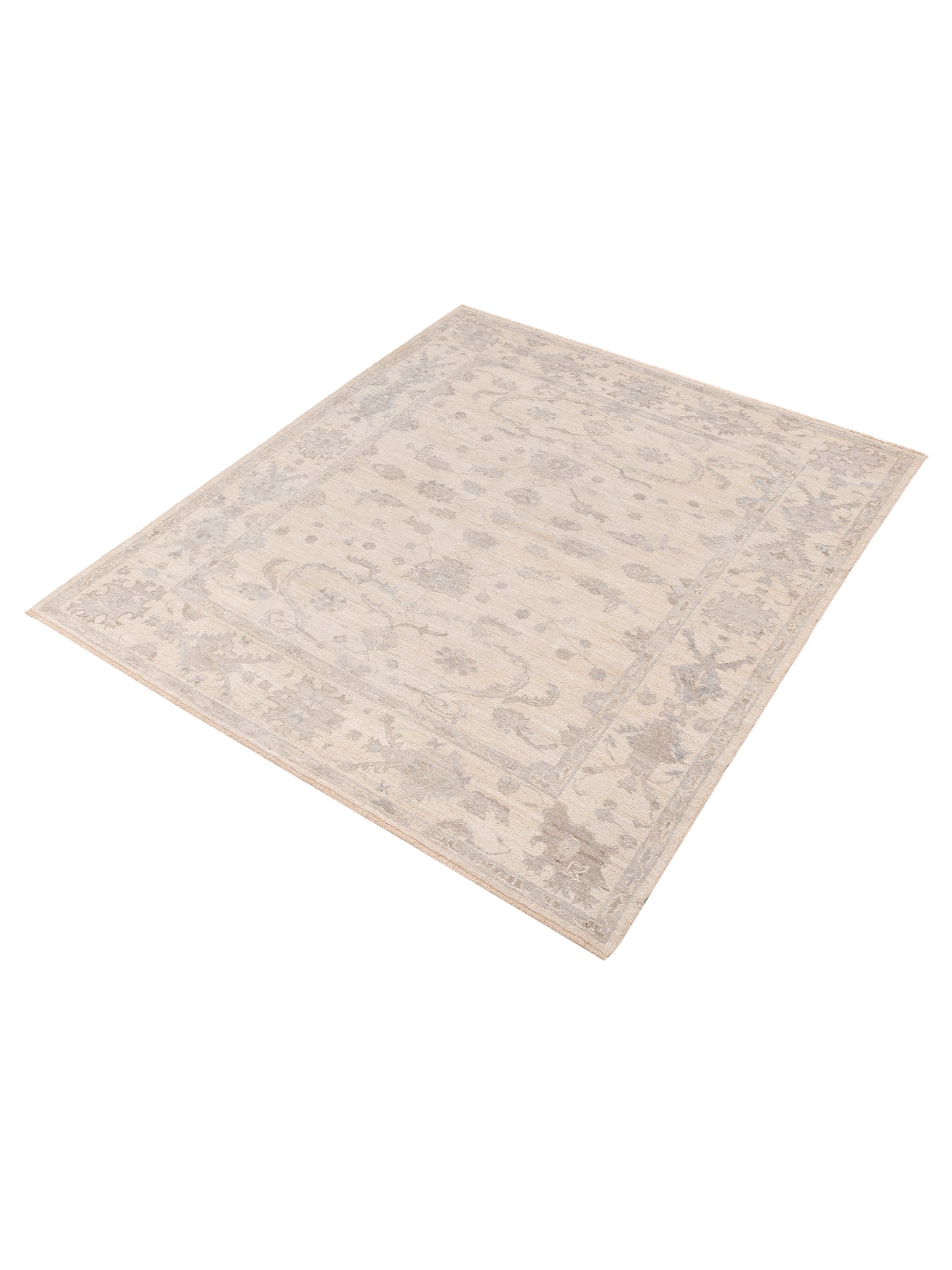 Angora Oushak 151004 Ivory Ivory 8.1x8.9 Hand Knotted Rug