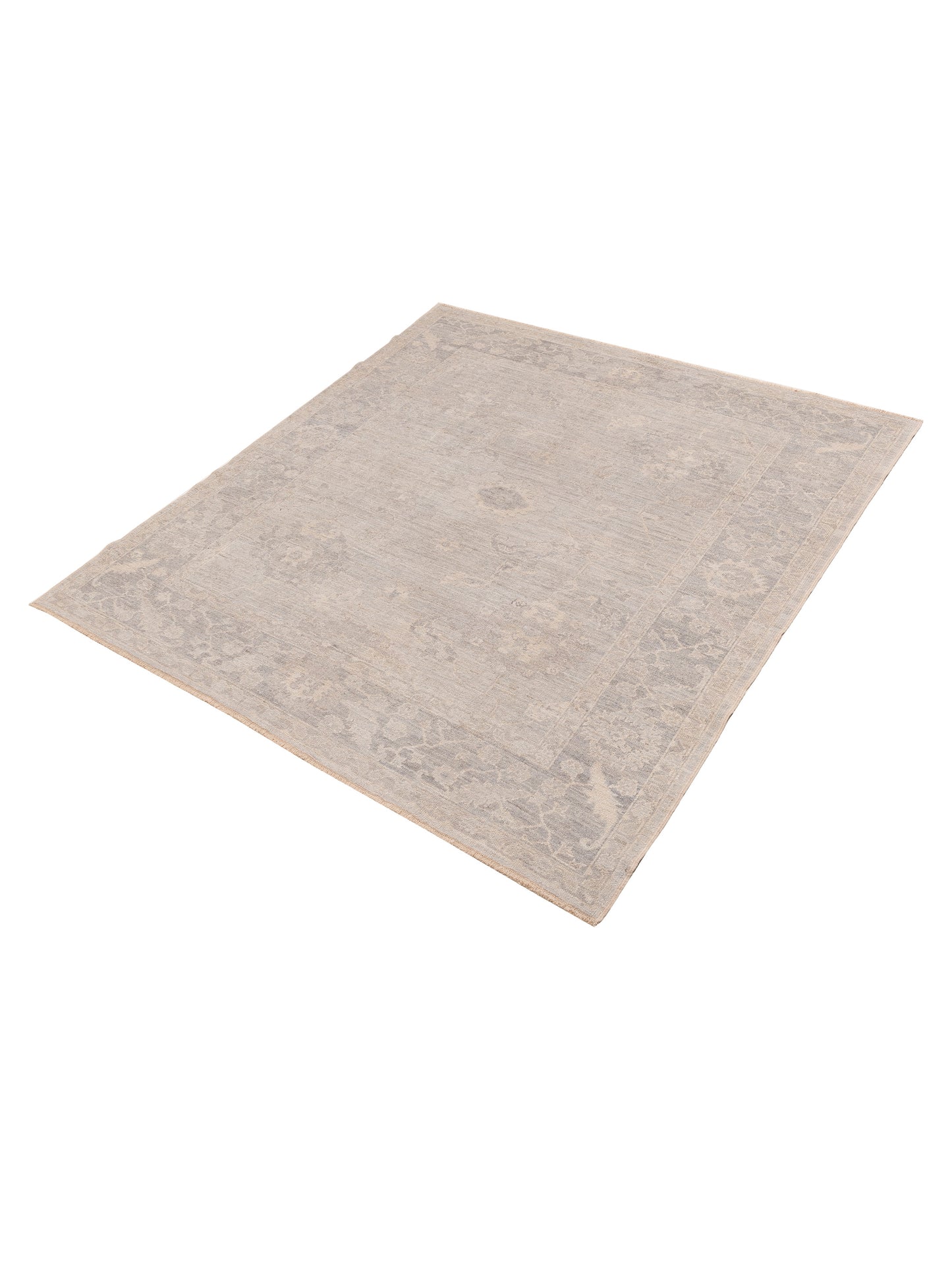 Angora Oushak 151009 Silver Gray 8.5x9.3 Hand Knotted Rug
