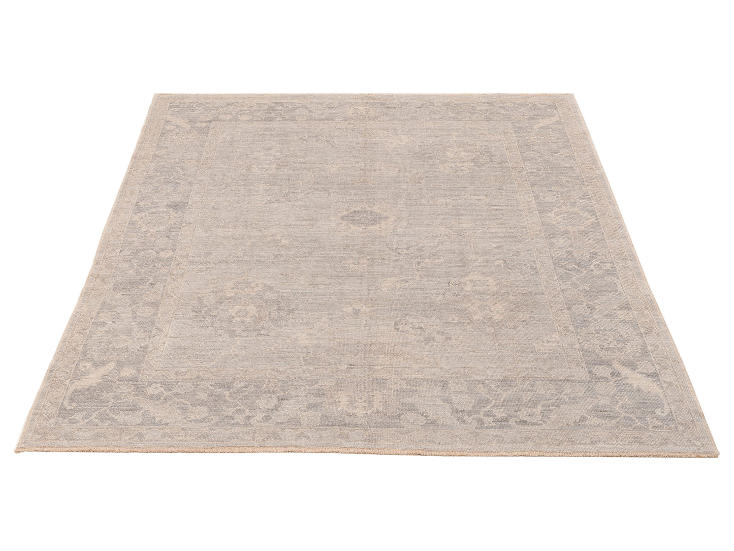 Angora Oushak 151009 Silver Gray 8.5x9.3 Hand Knotted Rug