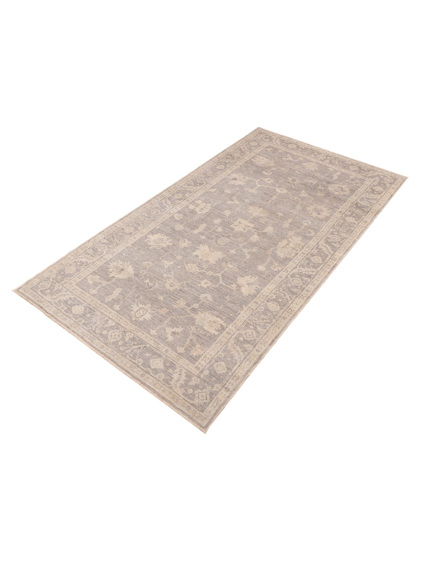 Angora Oushak 151011 Gray Gray 6.2x11.11 Hand Knotted Rug