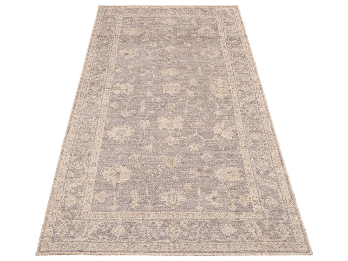 Angora Oushak 151011 Gray Gray 6.2x11.11 Hand Knotted Rug