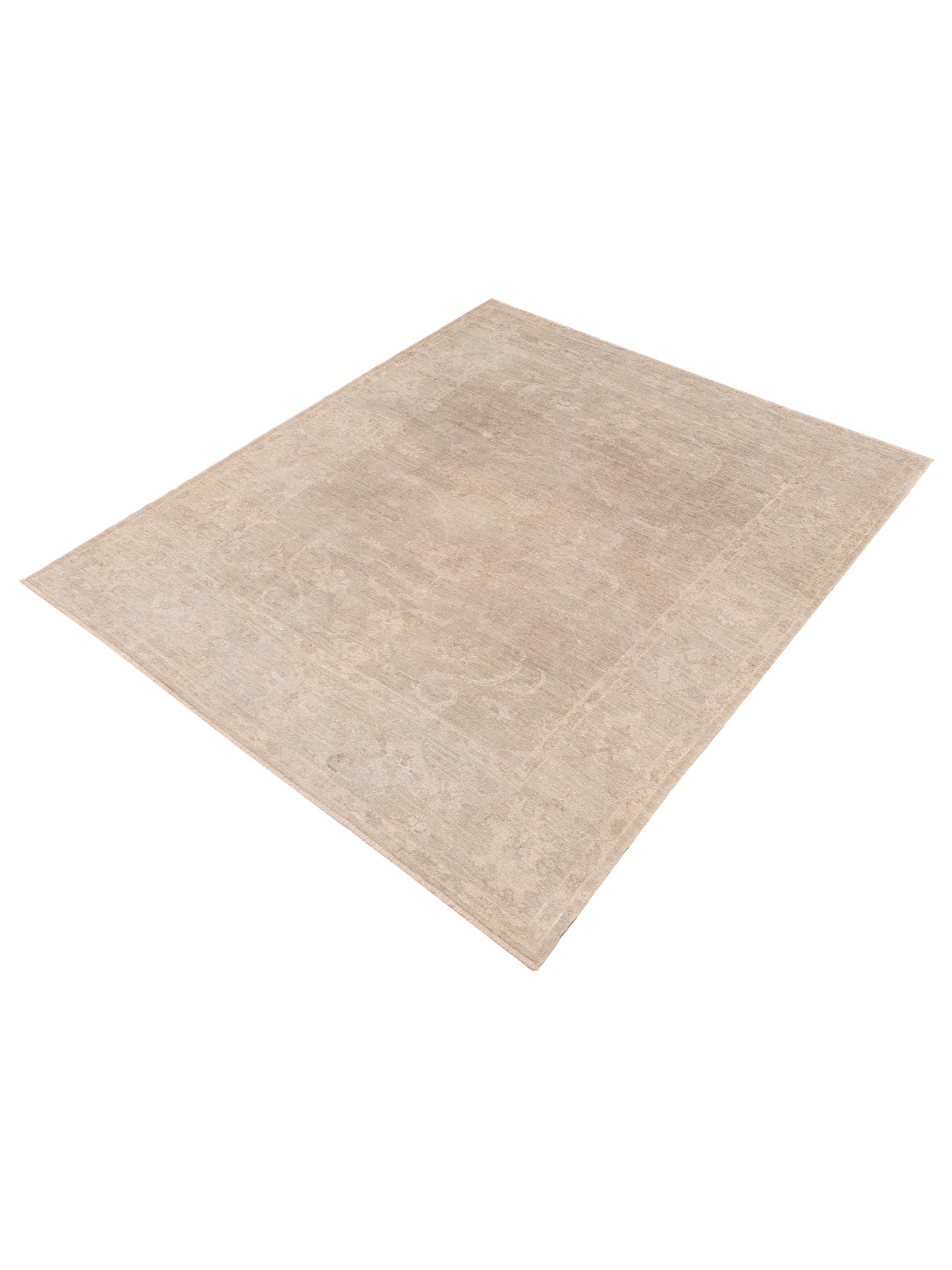 Angora Oushak 151012 Gray Gray 8.1x9.4 Hand Knotted Rug
