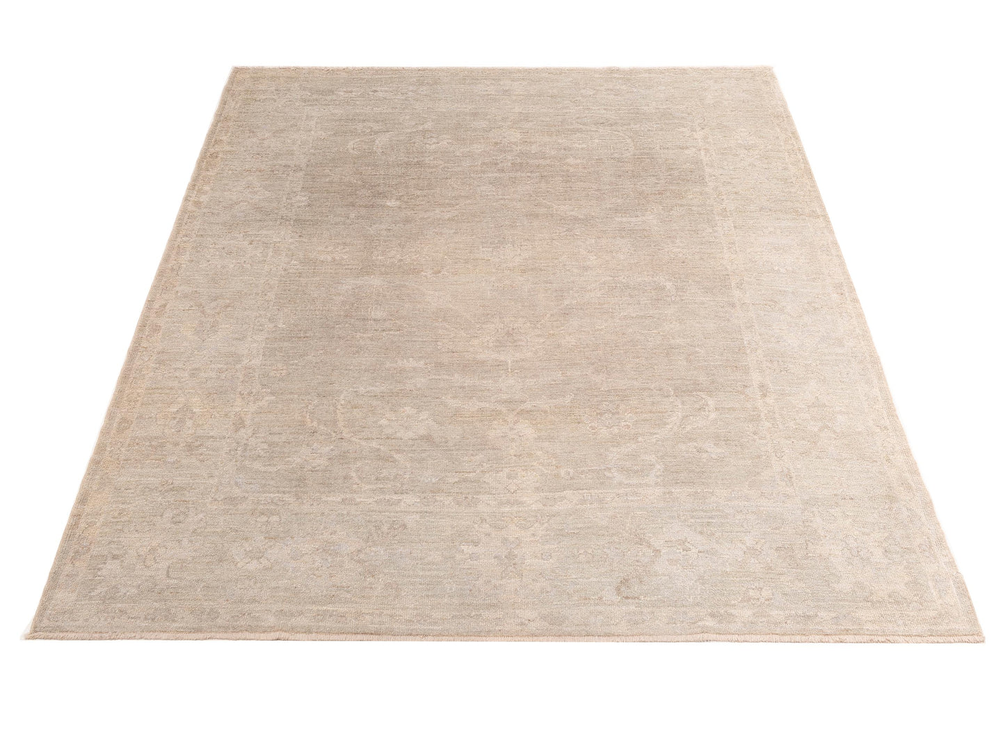 Angora Oushak 151012 Gray Gray 8.1x9.4 Hand Knotted Rug