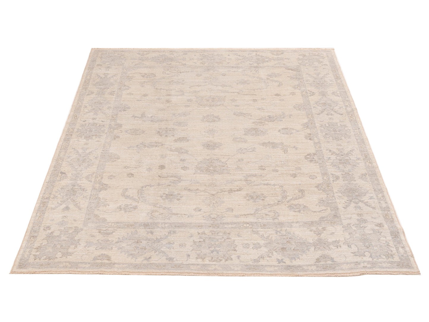 Angora Oushak 151035 Ivory Ivory 8.3x9.1 Hand Knotted Rug