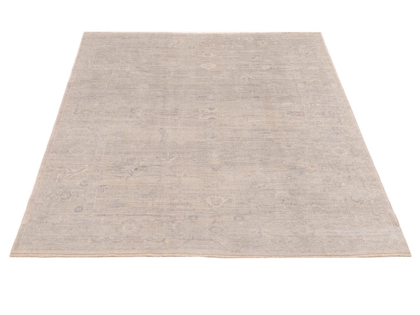 Angora Oushak 151037 Gray Gray 7.9x8.7 Hand Knotted Rug