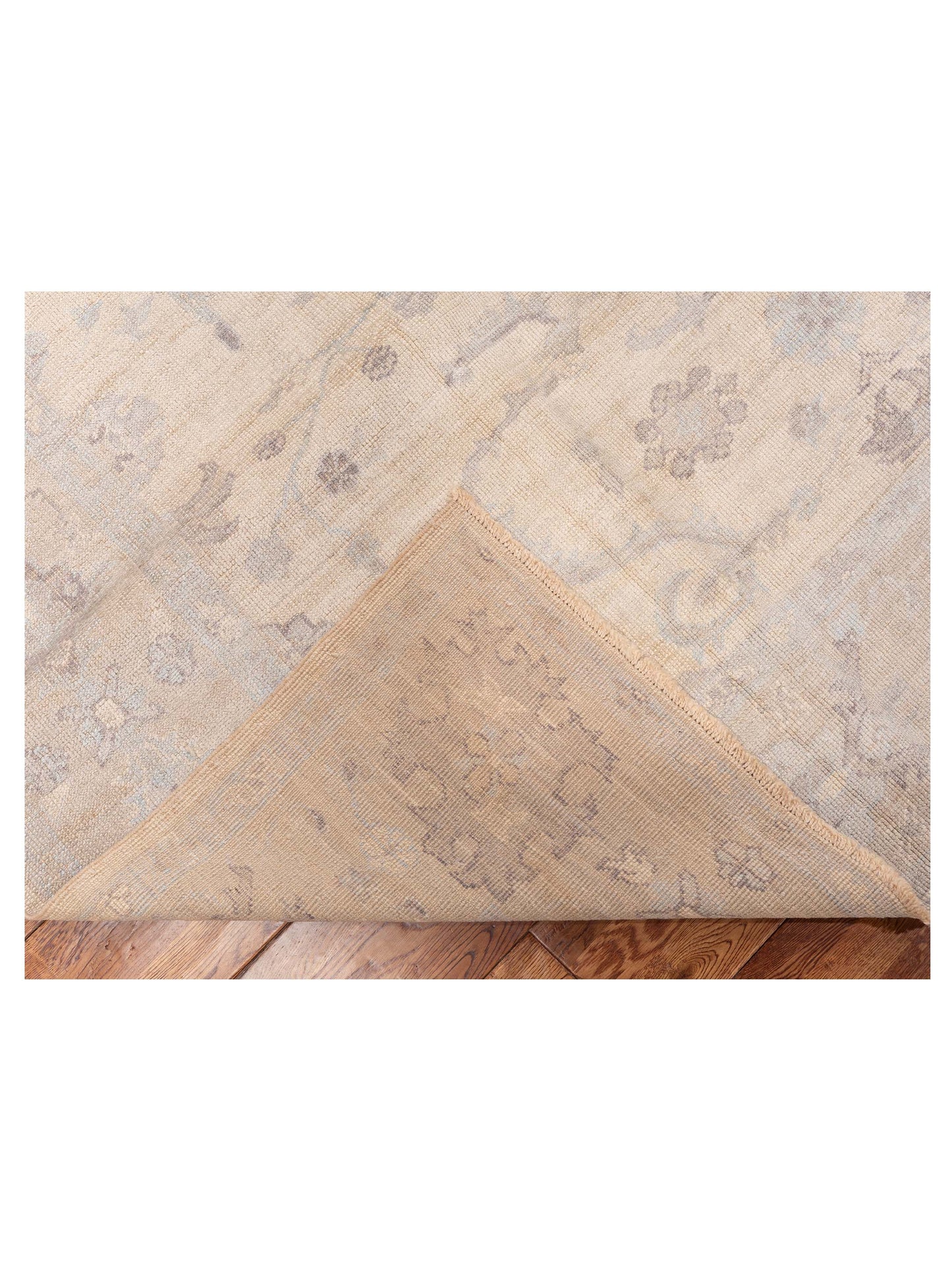 Angora Oushak 151038 Ivory Silver 8x9.2 Hand Knotted Rug
