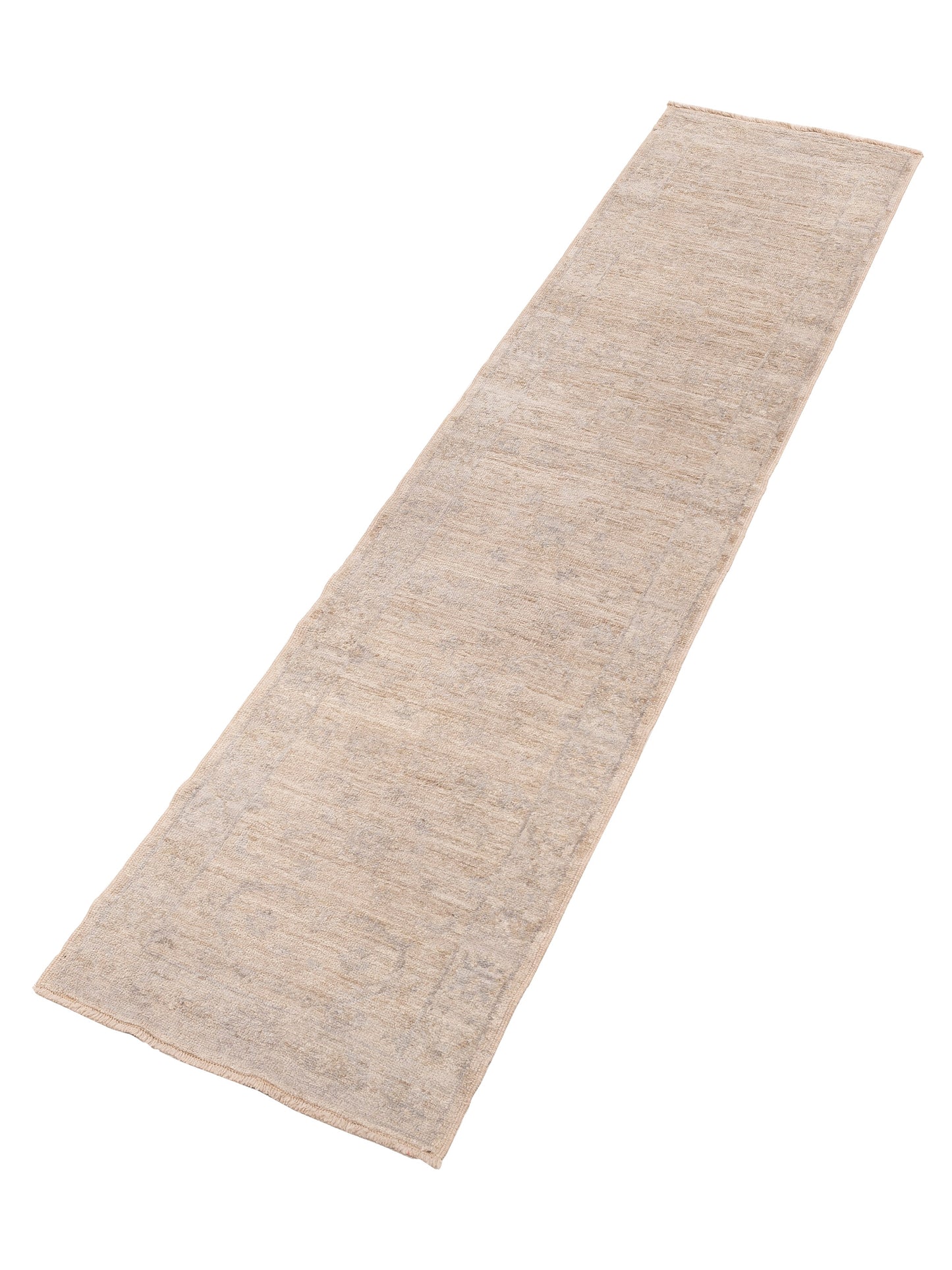 Angora Oushak 151042 Ivory Gray 2.6x11.3 Hand Knotted Rug