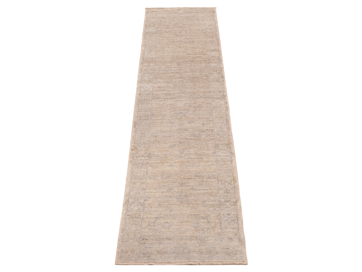 Angora Oushak 151042 Ivory Gray 2.6x11.3 Hand Knotted Rug