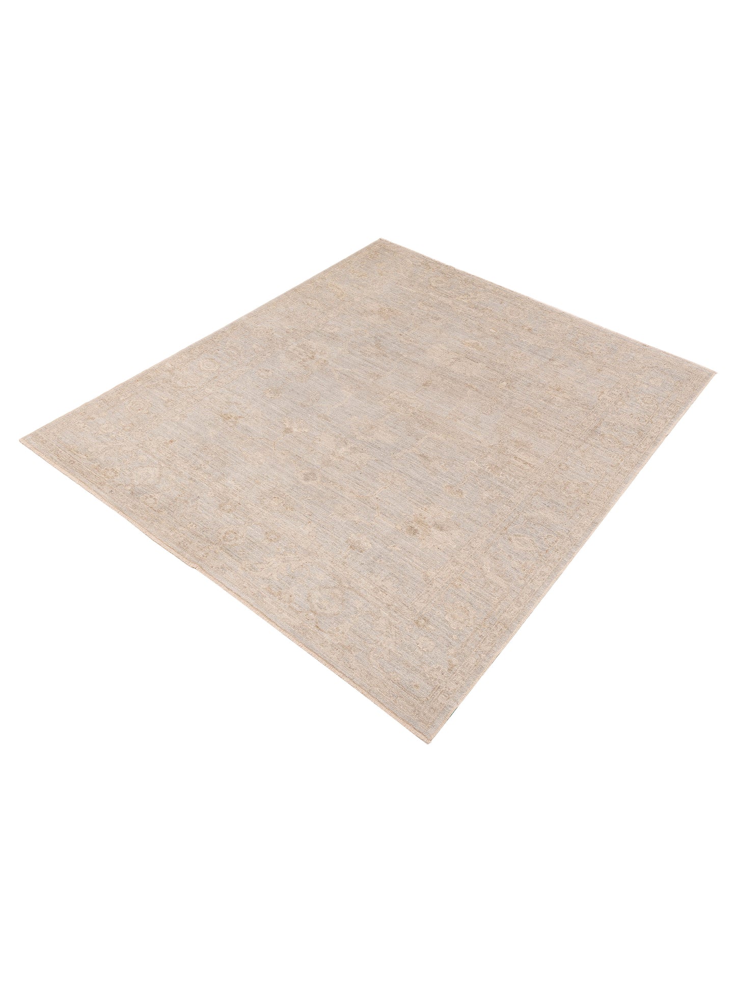 Angora Oushak 151046 Silver Silver 8.2x9.5 Hand Knotted Rug