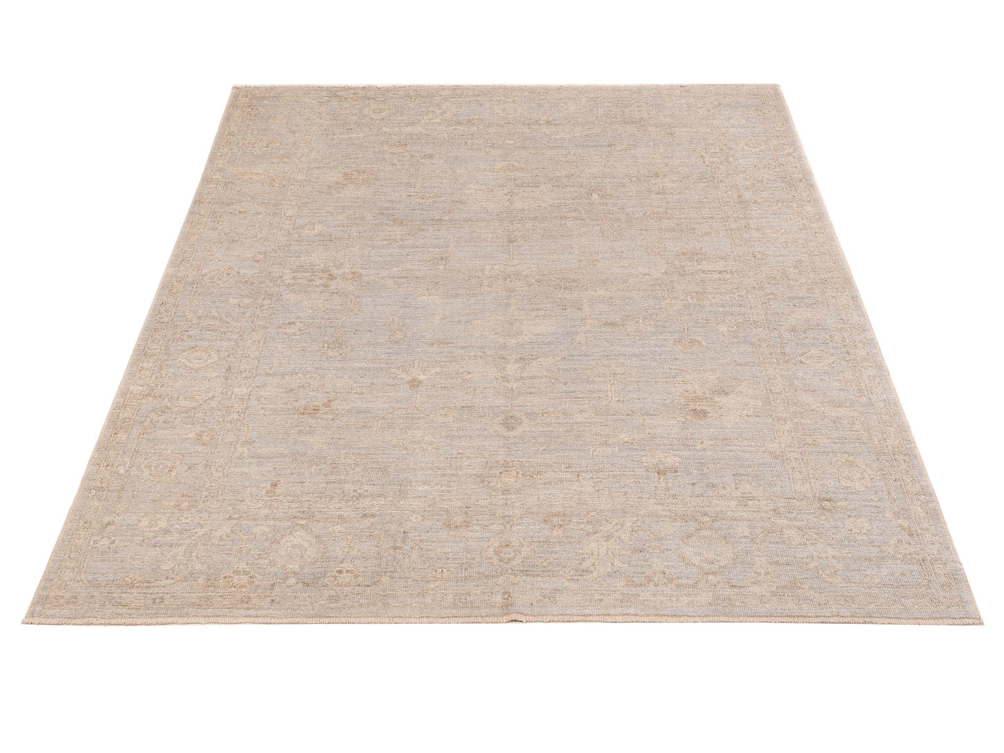 Angora Oushak 151046 Silver Silver 8.2x9.5 Hand Knotted Rug