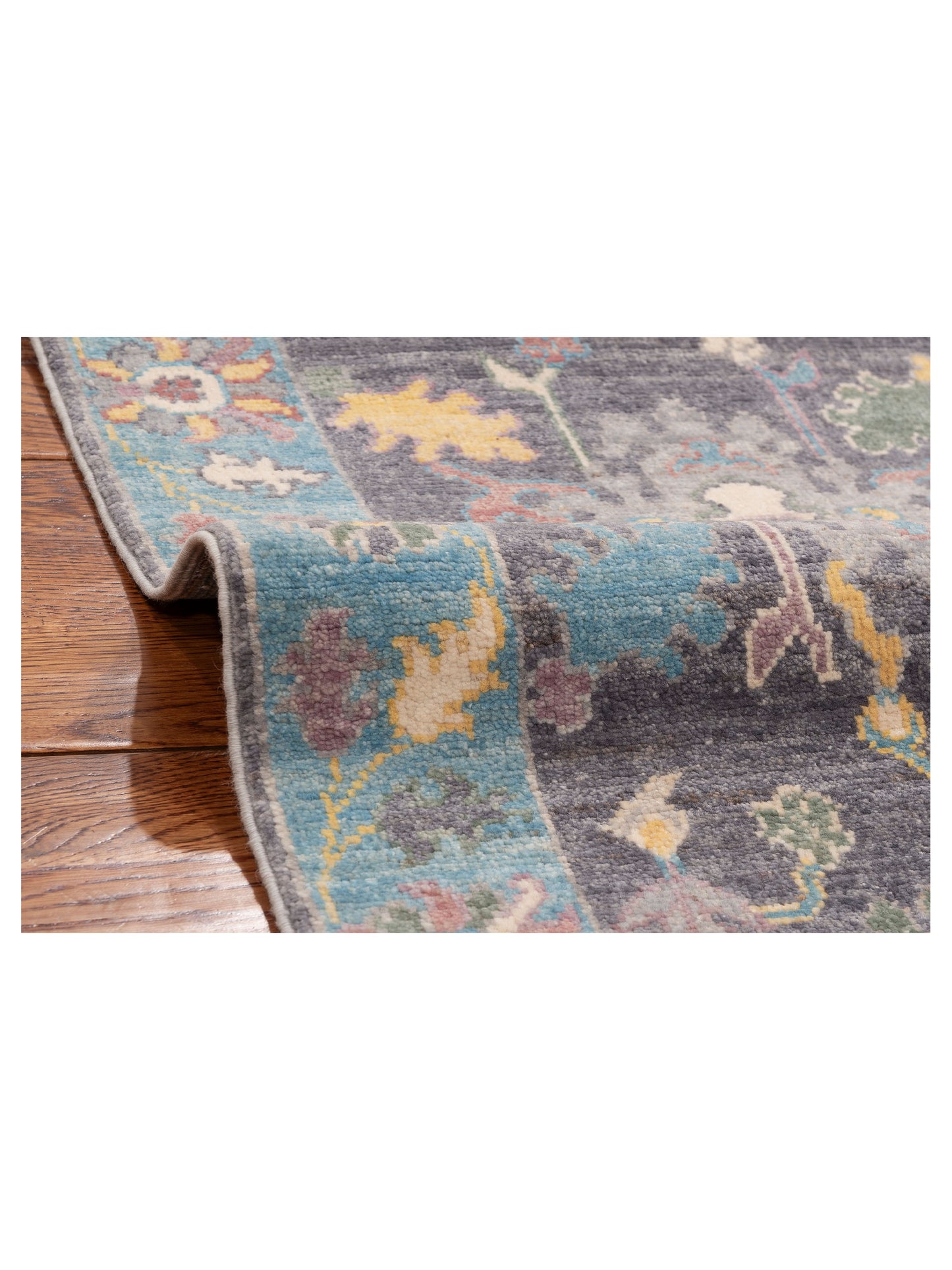 Anadol Oushak Reyna Purple Blue 1.10x6.2 Hand Knotted Rug