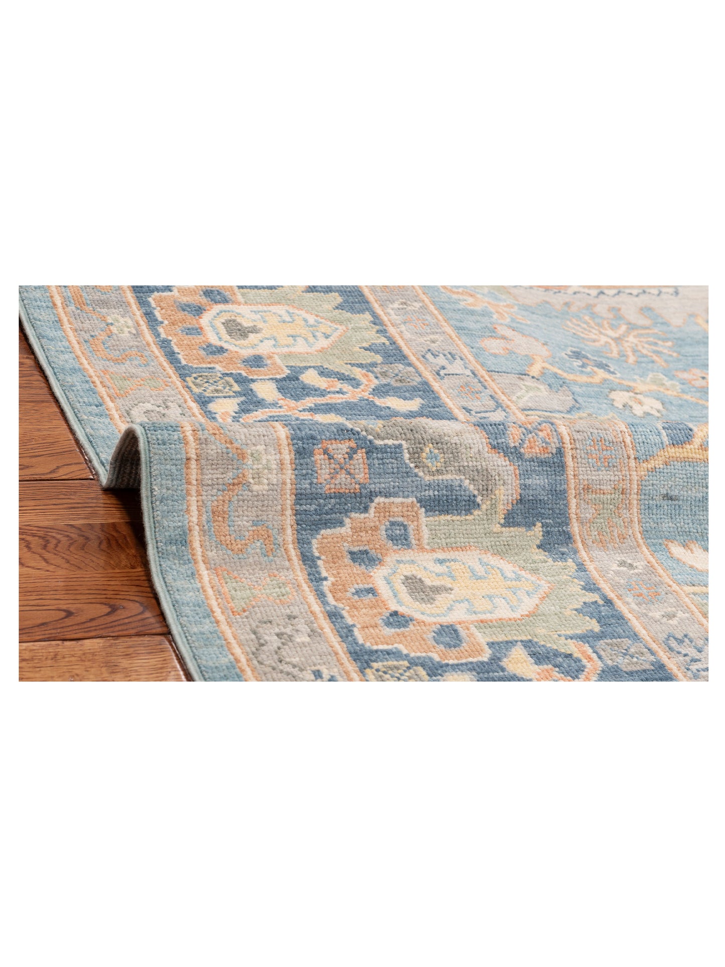 Anadol Oushak Armine Blue Blue 8.2x9.9 Hand Knotted Rug