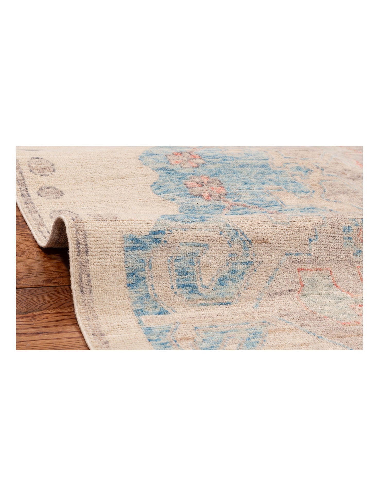 Anadol Oushak Cevher Brown Blue 4.11x6.5 Hand Knotted Rug