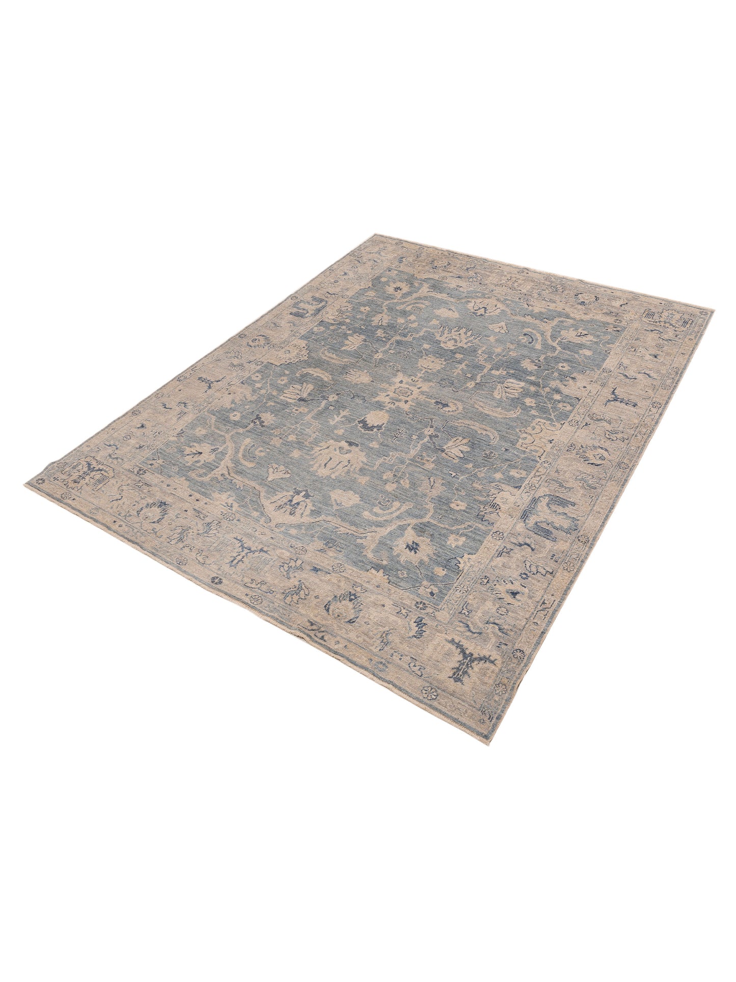 Angora Oushak 151097 Blue Gray 9x11.5 Hand Knotted Rug