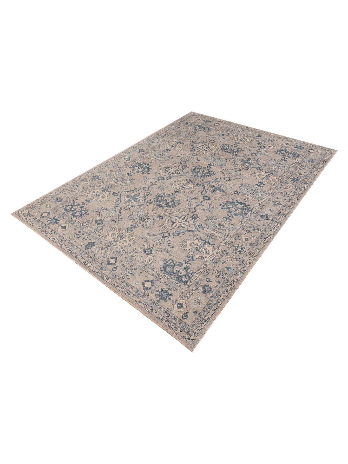 Angora Oushak 151106 Gray Gray 10x13.6 Hand Knotted Rug