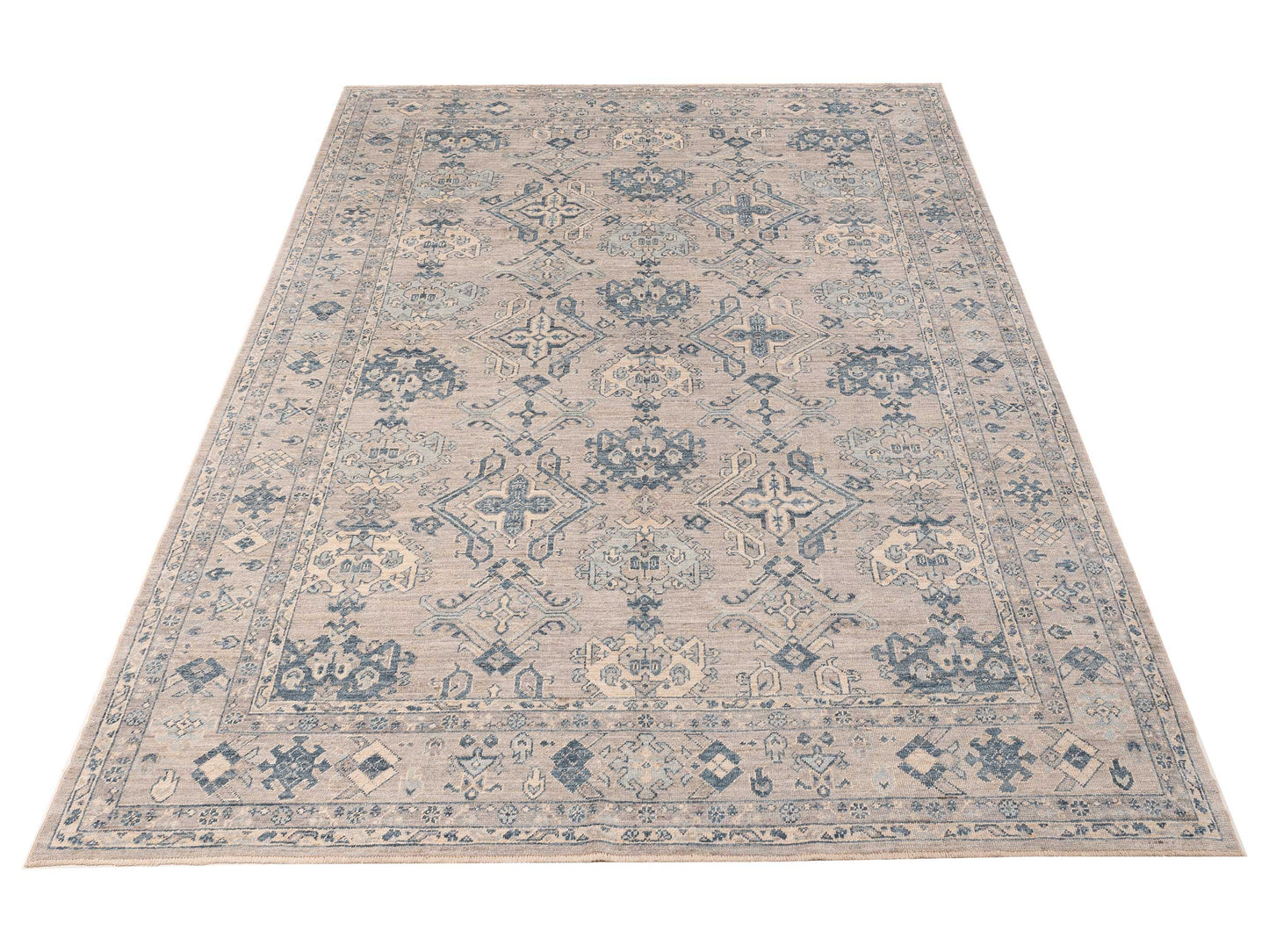 Angora Oushak 151106 Gray Gray 10x13.6 Hand Knotted Rug