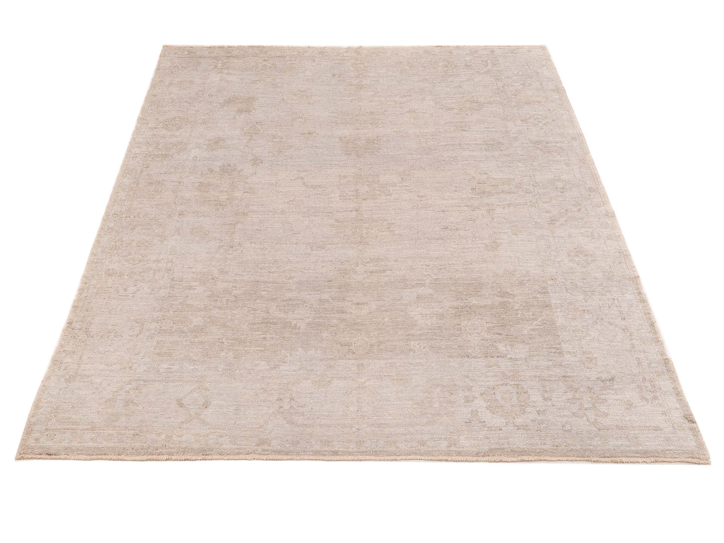 Angora Oushak 151176 Gray Ivory 8.3x10.3 Hand Knotted Rug