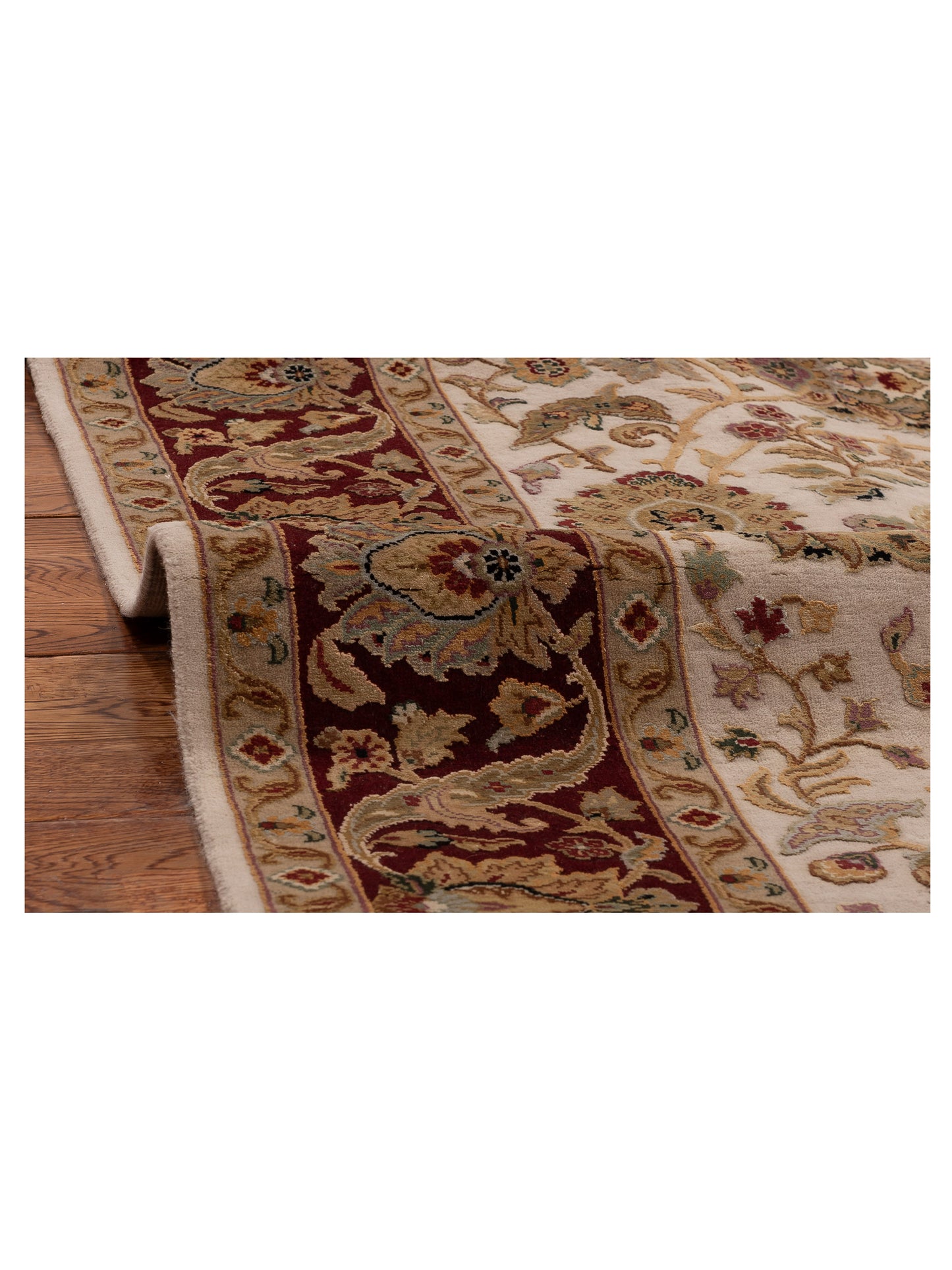 Imperial Silk 151206 Ivory Red 5.8x8.1 Hand Knotted Rug