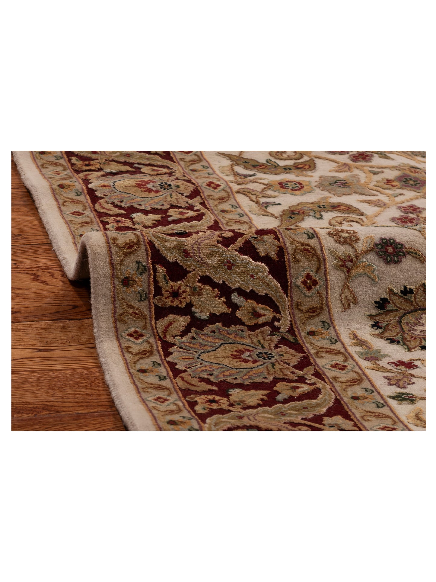 Imperial Silk 151229 Ivory Red 5.8x8.1 Hand Knotted Rug