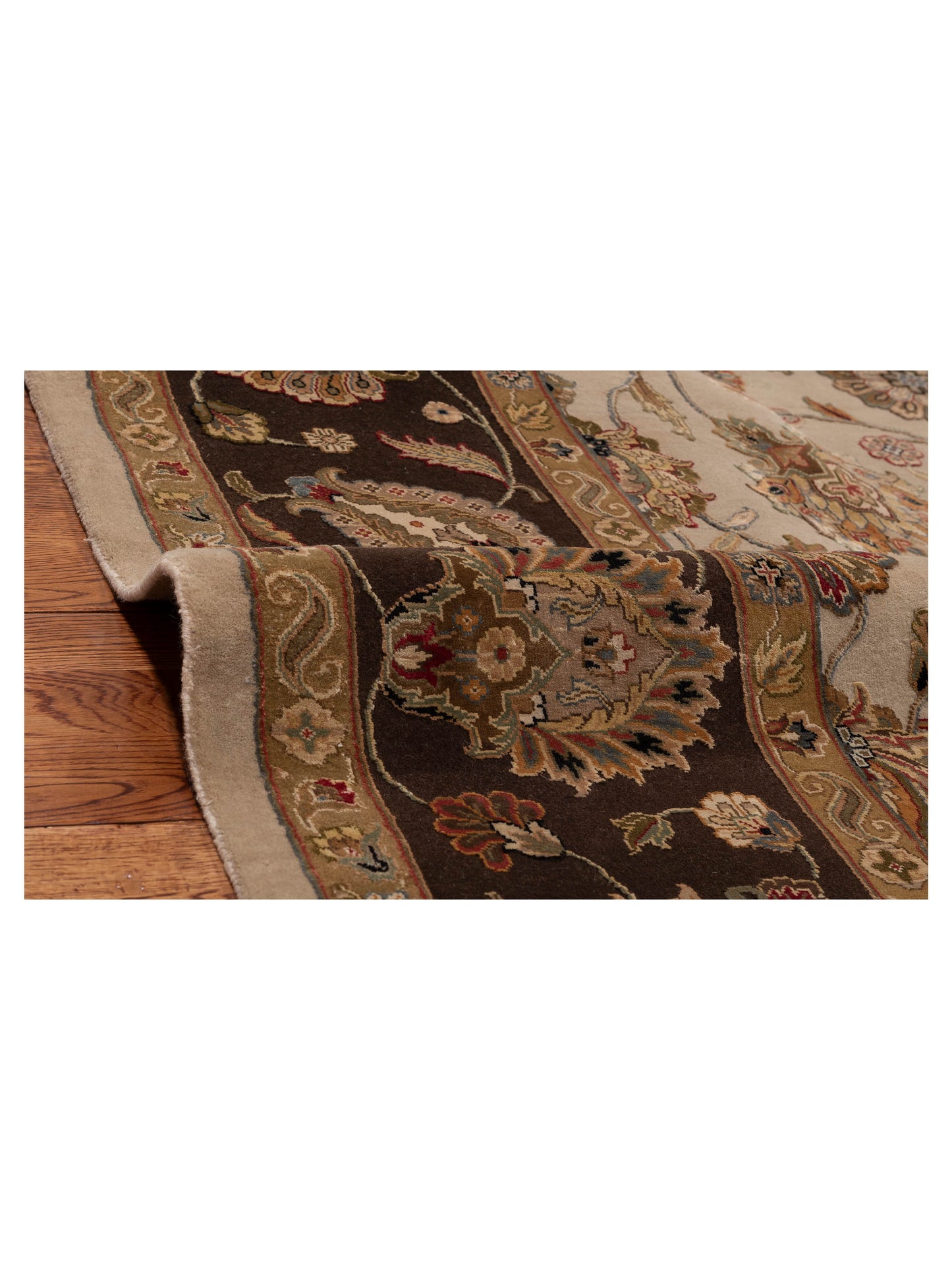 Imperial Silk 151246 Ivory Brown 8.3x10.1 Hand Knotted Rug