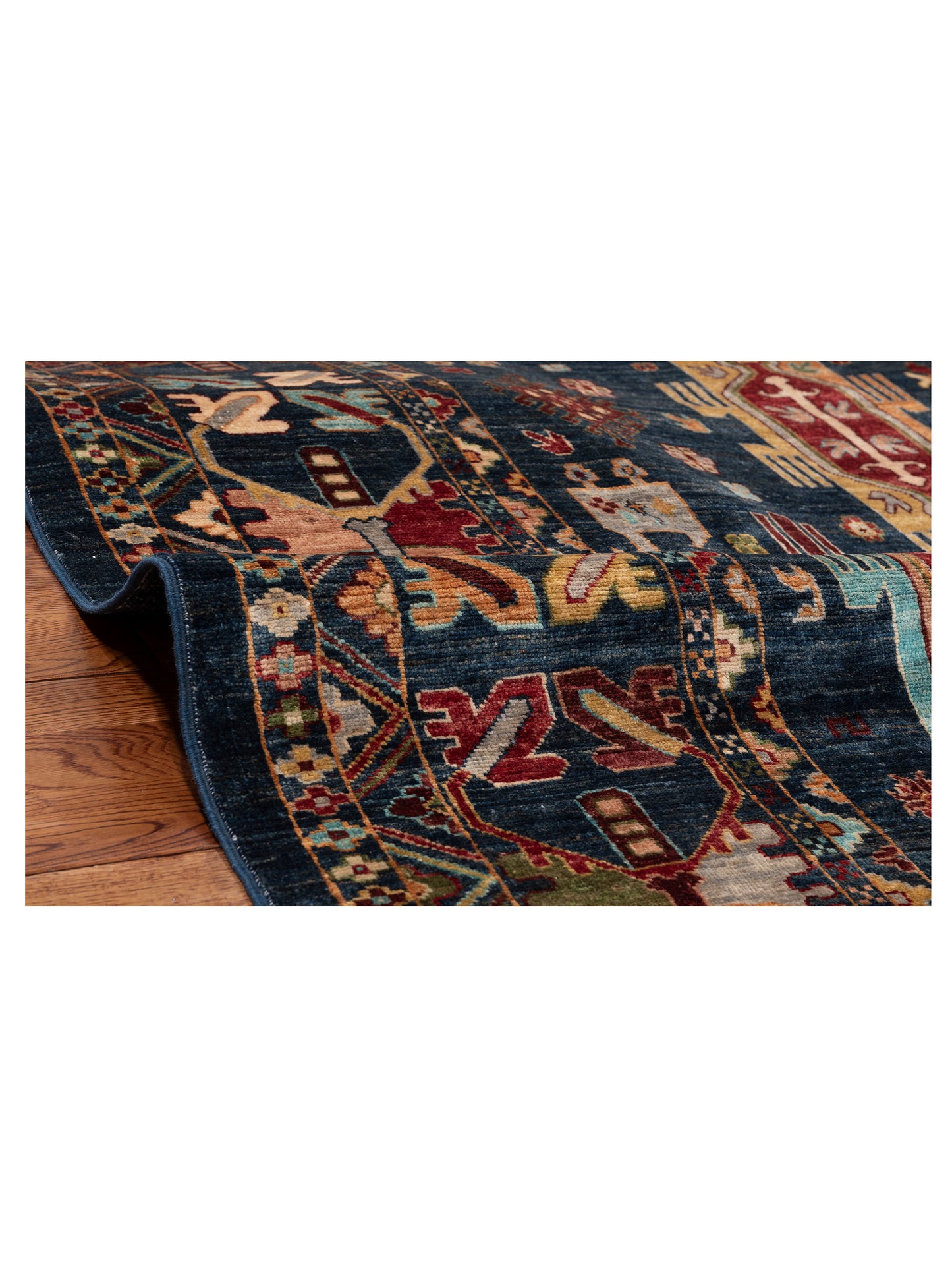 Horosan 151309 Blue Blue 6.9x9.11 Hand Knotted Rug
