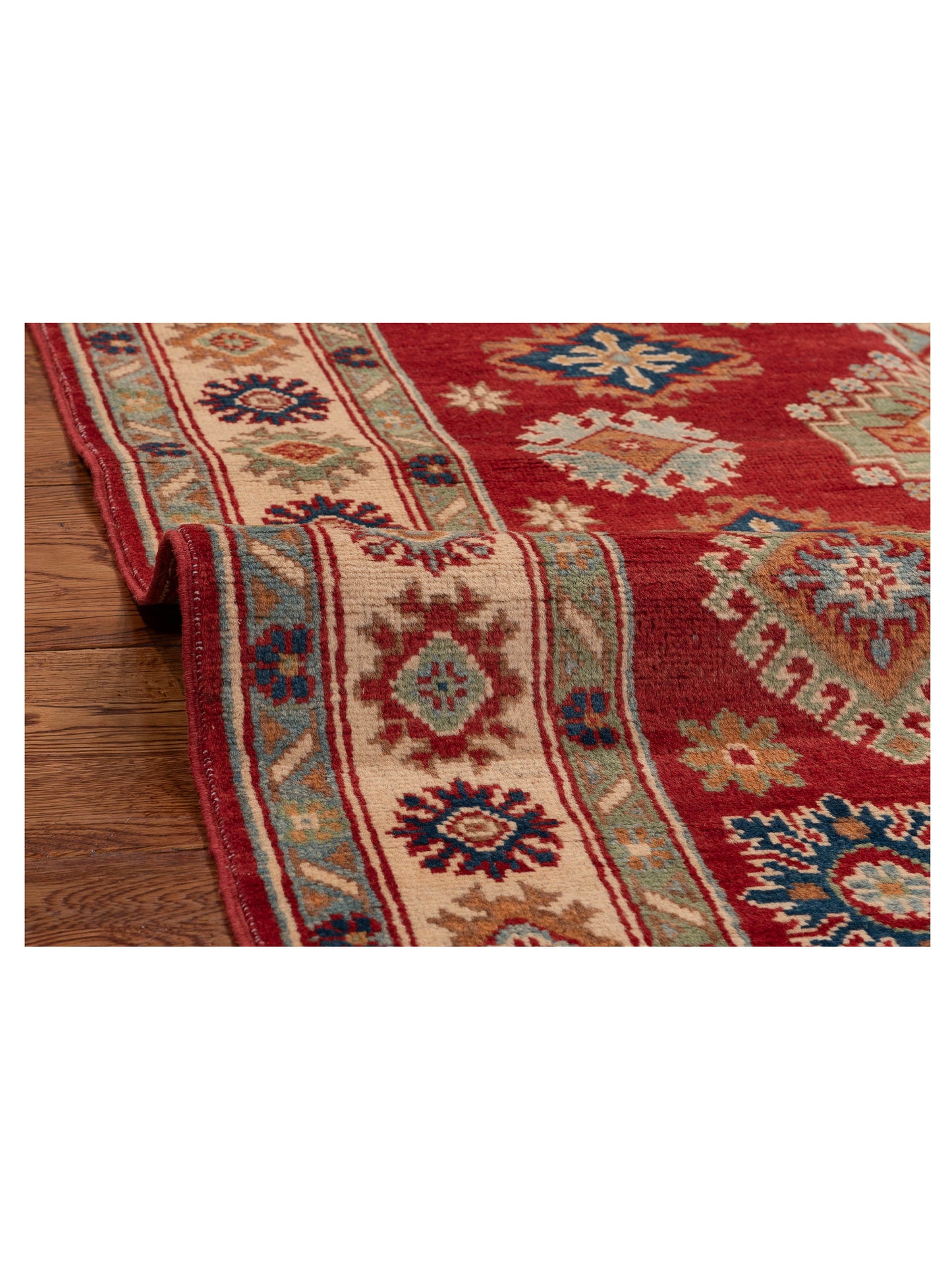 Kazak 151315 Red Ivory 4x5.11 Hand Knotted Rug