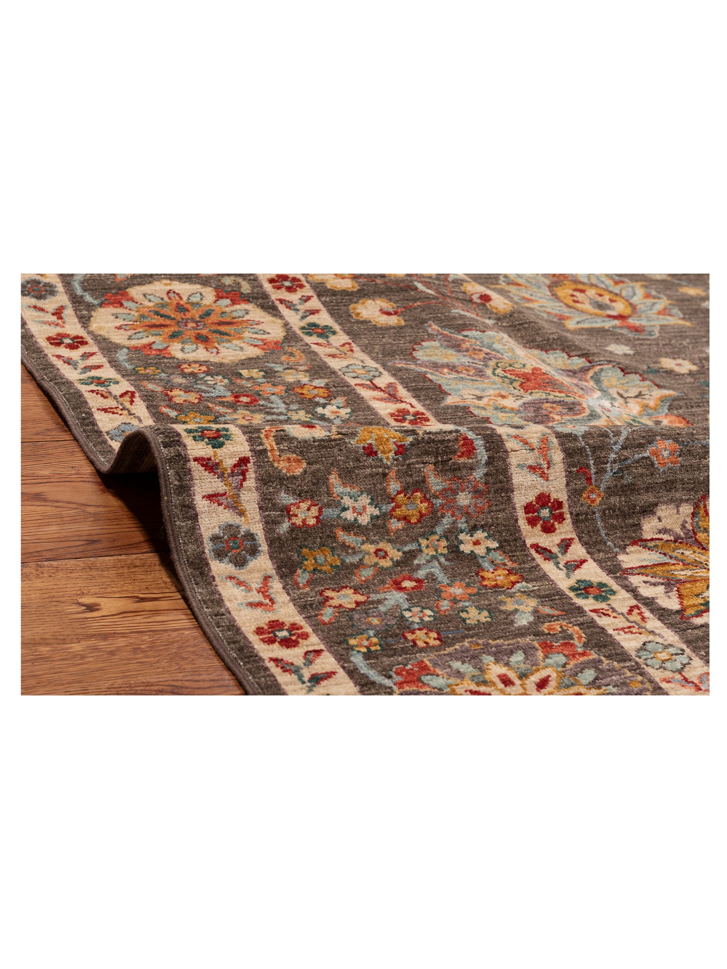 Elvan Hatmi Brown Brown 8.4x9.7 Hand Knotted Rug