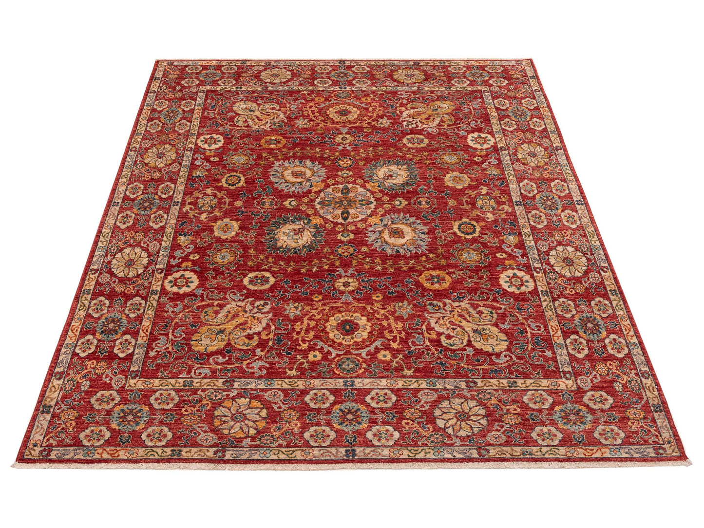 Sultan 151341 Red Red 8x9.7 Hand Knotted Rug
