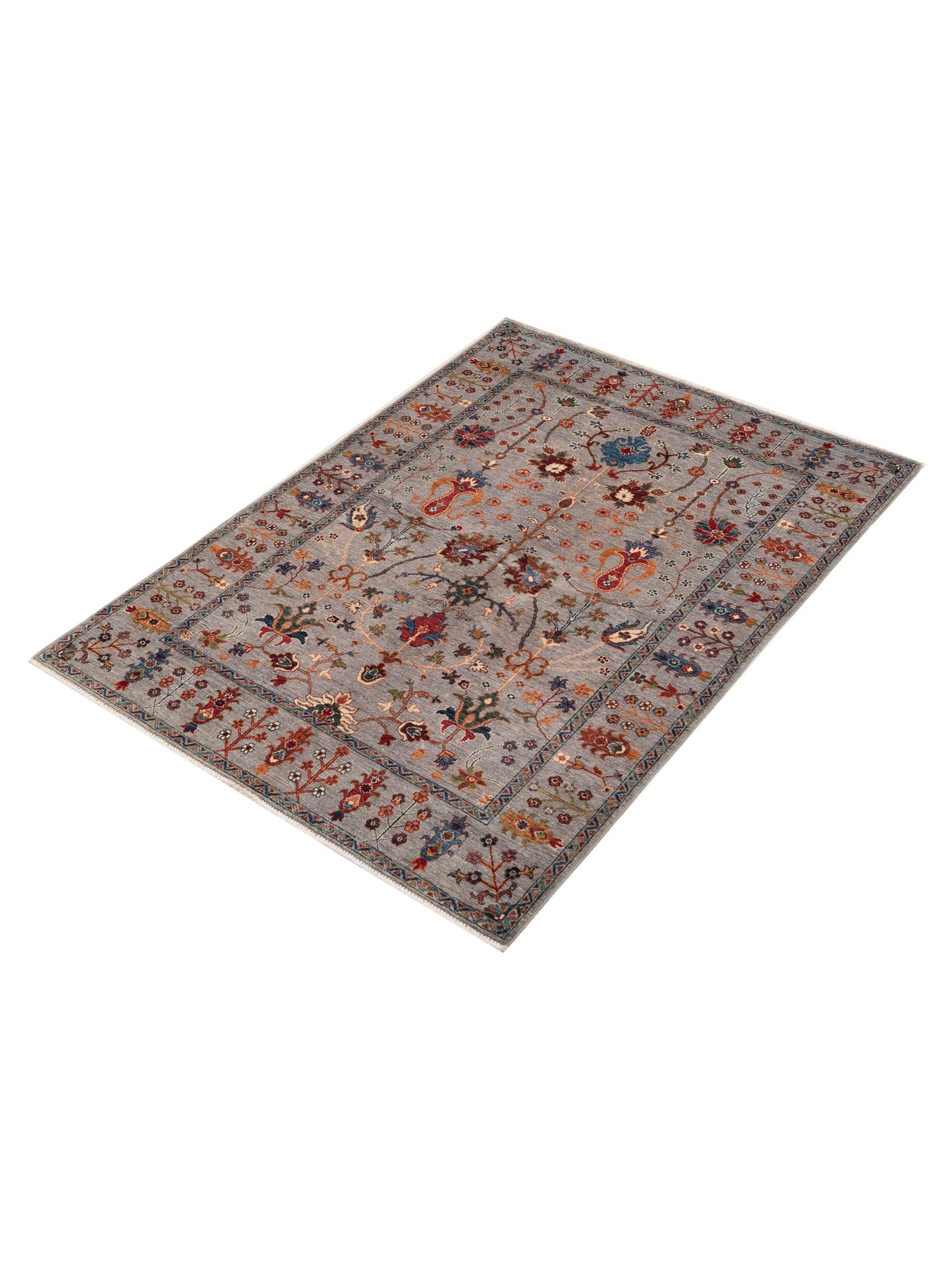Sultan 151482 Gray Gray 4.11x6.9 Hand Knotted Rug