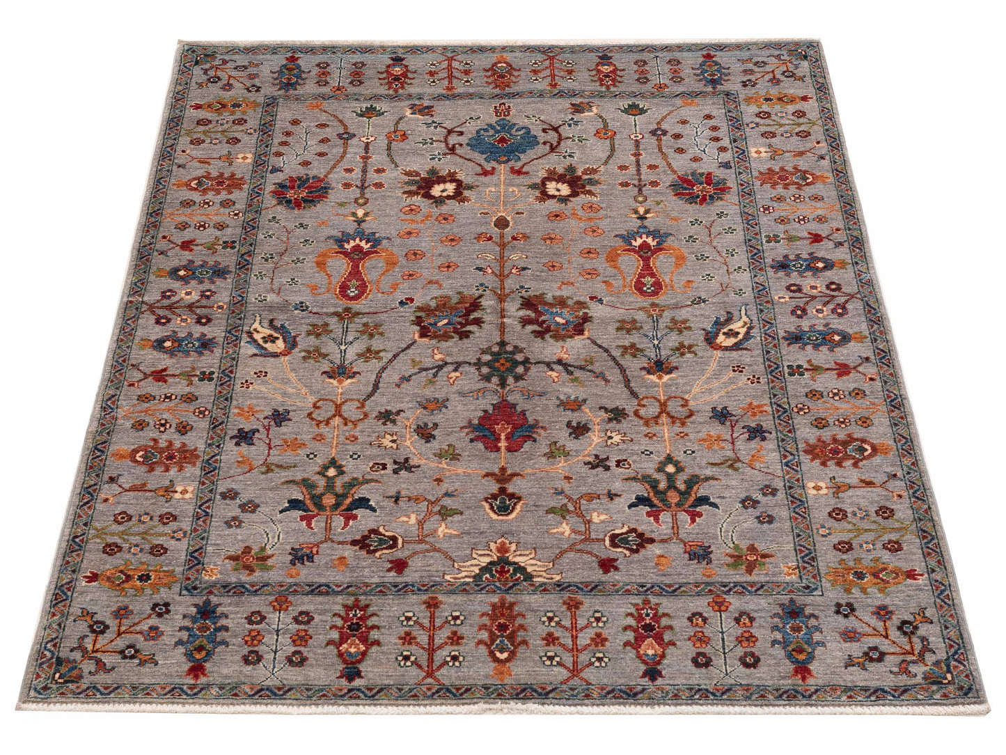 Sultan 151482 Gray Gray 4.11x6.9 Hand Knotted Rug