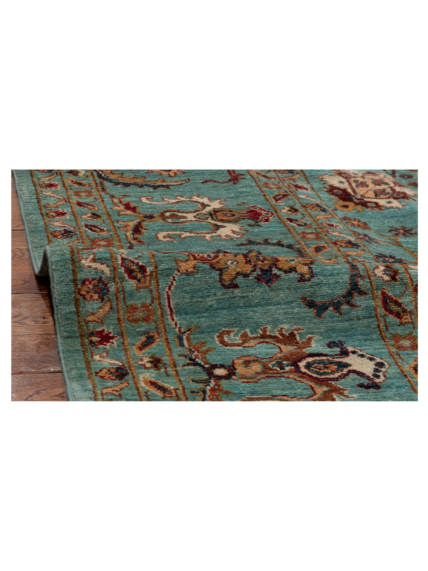 Sultan 151485 Turquoise Turquoise 9x12.4 Hand Knotted Rug