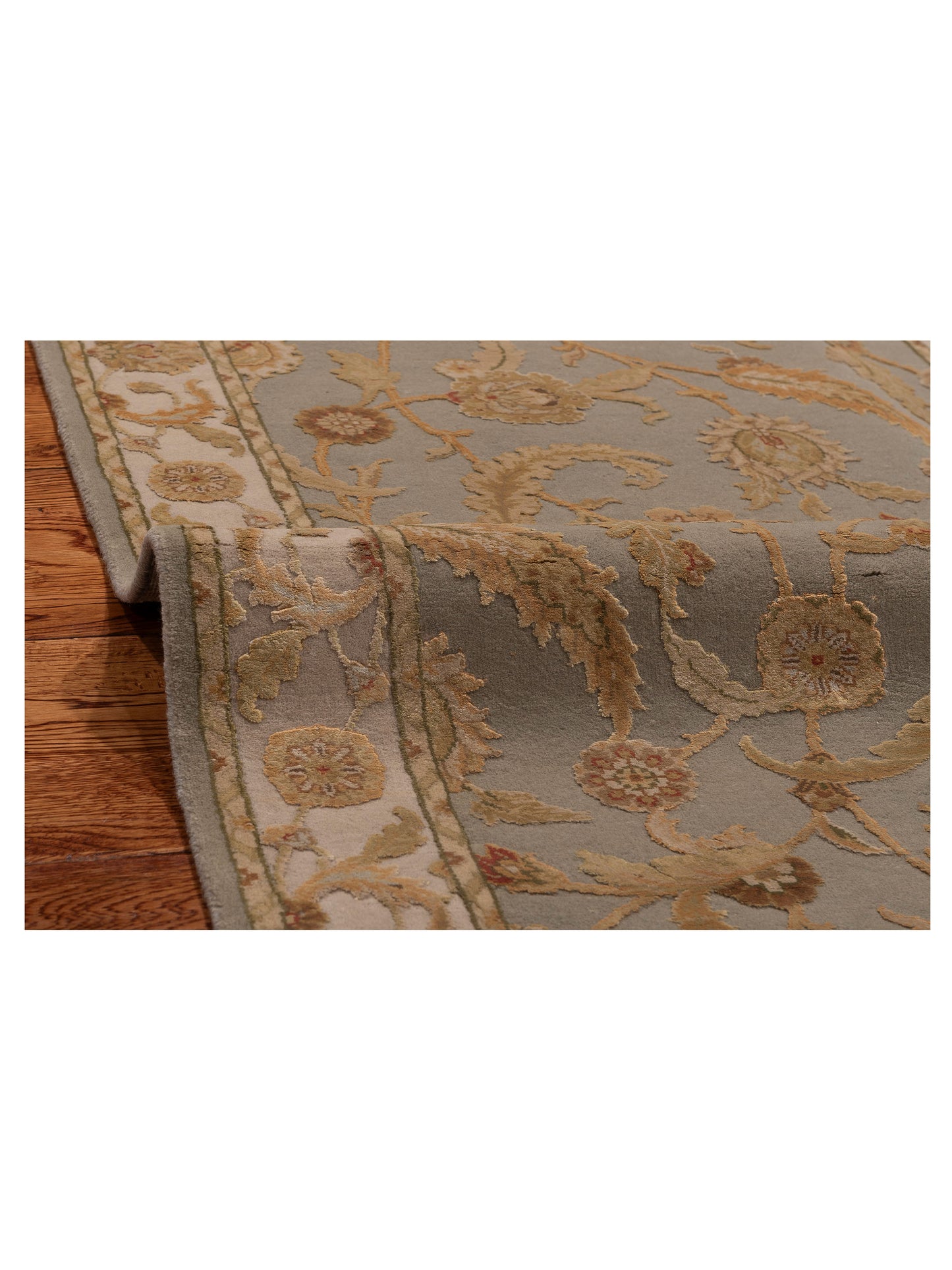 Imperial Silk 151683 Ice Blue Ivory 2.7x10 Hand Knotted Rug