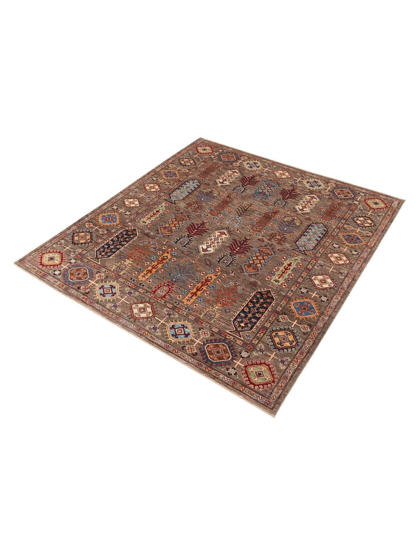 Kars 151709 Brown Brown 8.5x8.10 Hand Knotted Rug