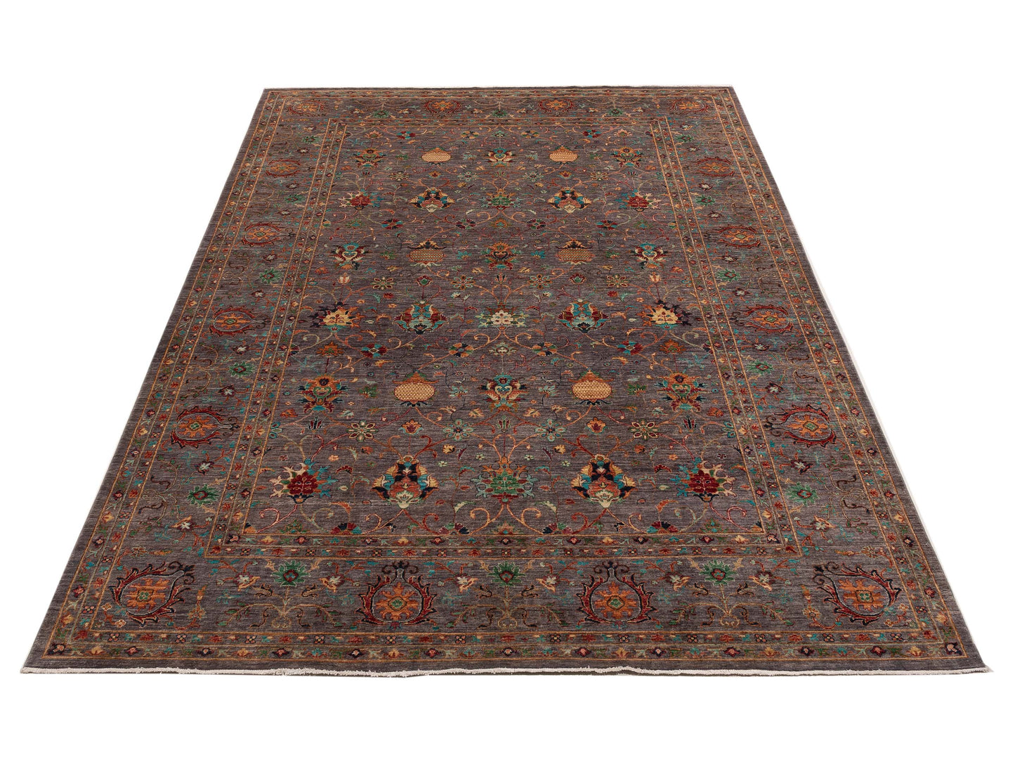 Sultan 151738 Gray Gray 9.2x12.2 Hand Knotted Rug