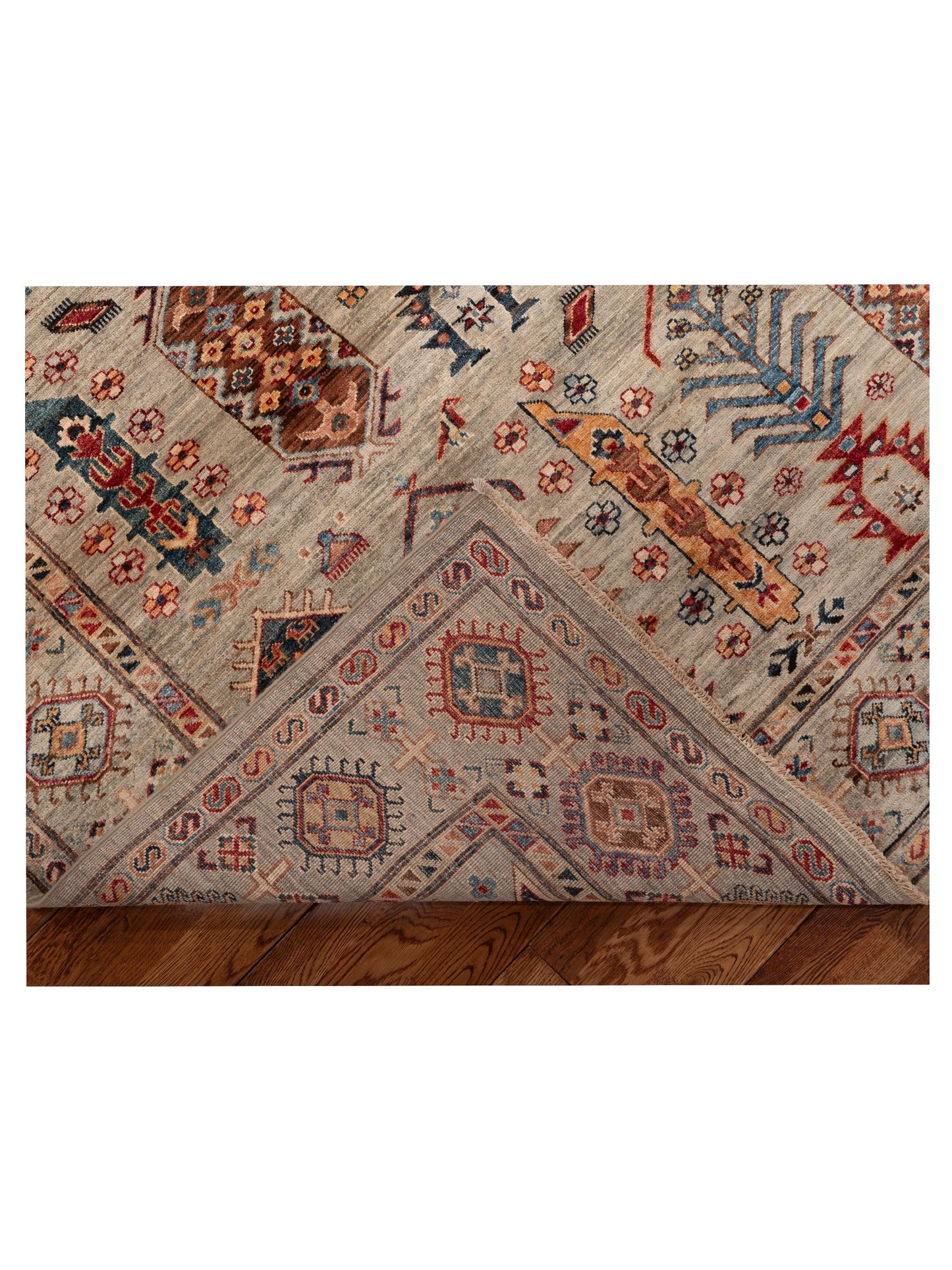 Kars 151747 Gray Gray 8.1x9.9 Hand Knotted Rug