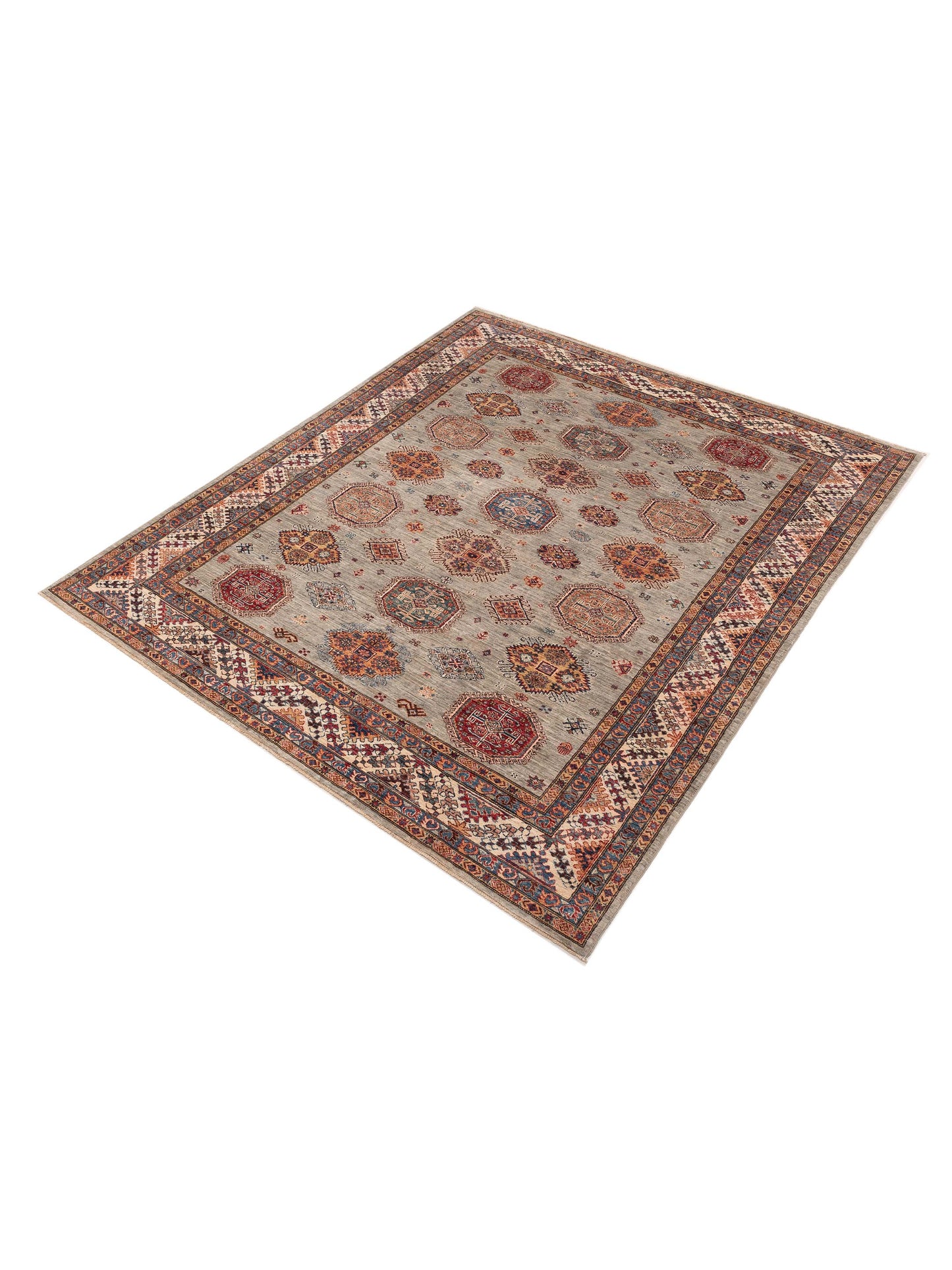 Kars 151749 Light Gray Ivory 8.3x9.6 Hand Knotted Rug