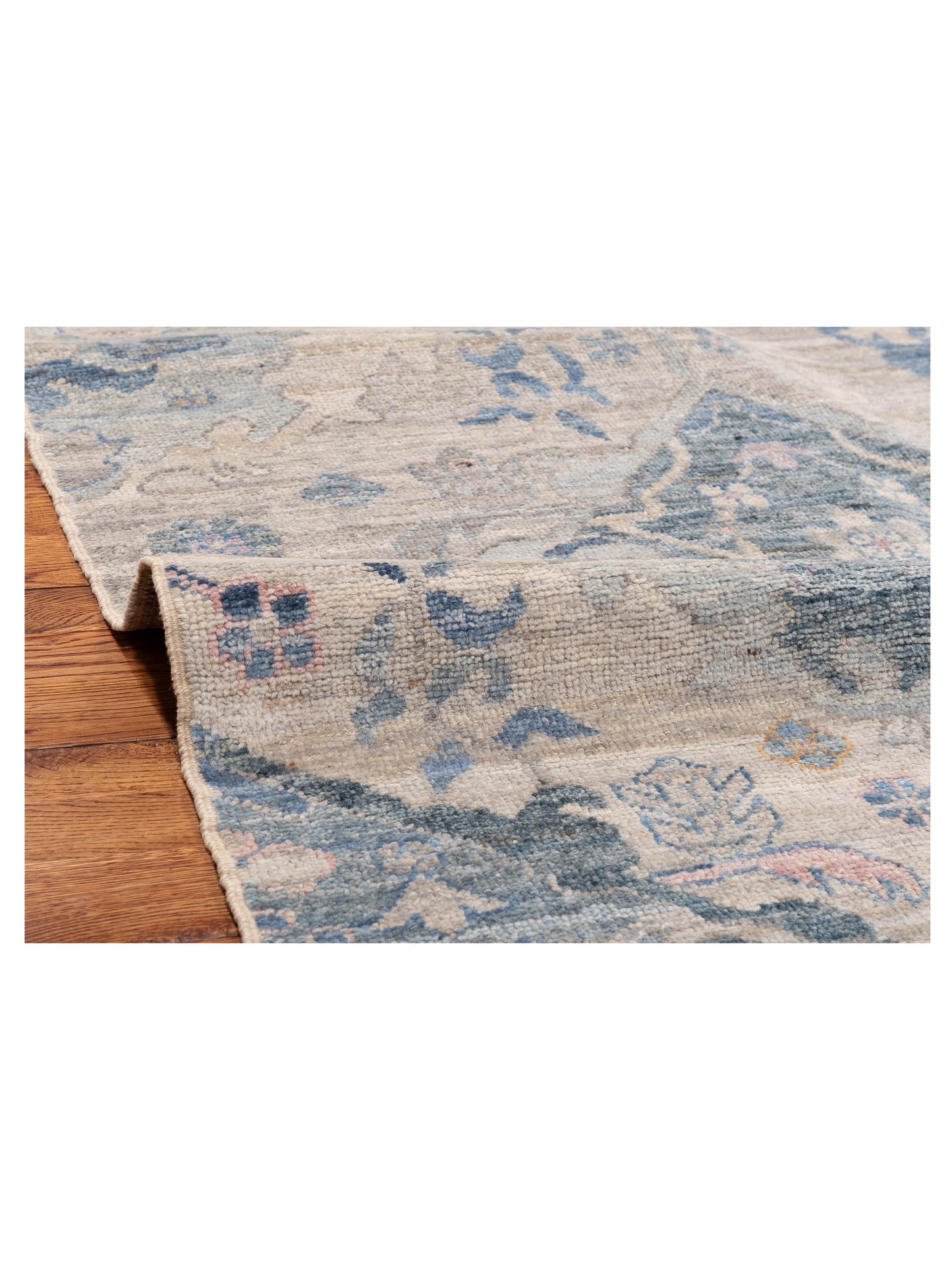 Angora Oushak 151796 Gray Blue 7.8x9.4 Hand Knotted Rug
