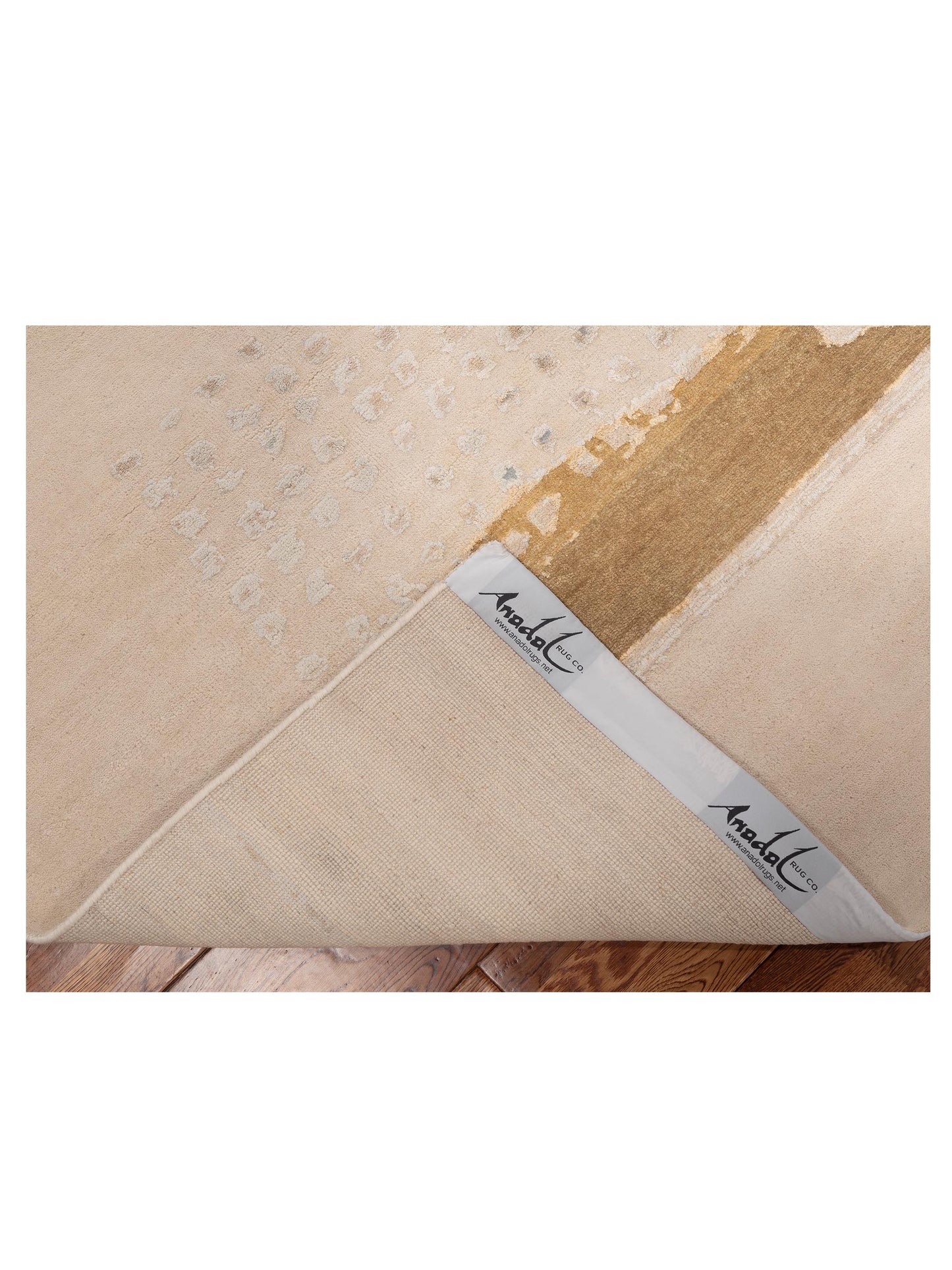 Dazzling 151874 Ivory Blue 8.1x10.1 Hand Knotted Rug