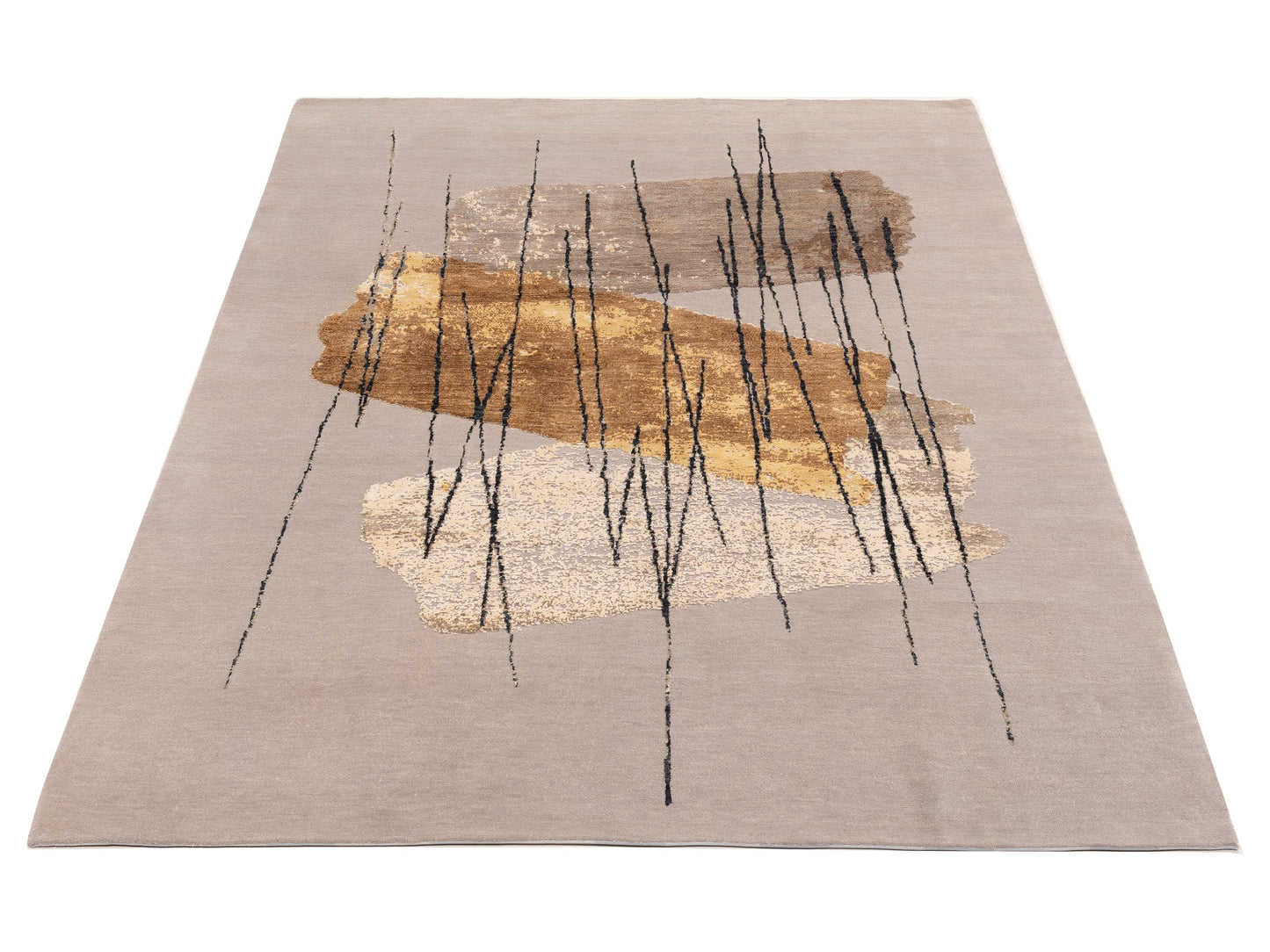 Dazzling 151877 Beige Gold 7.10x10 Hand Knotted Rug